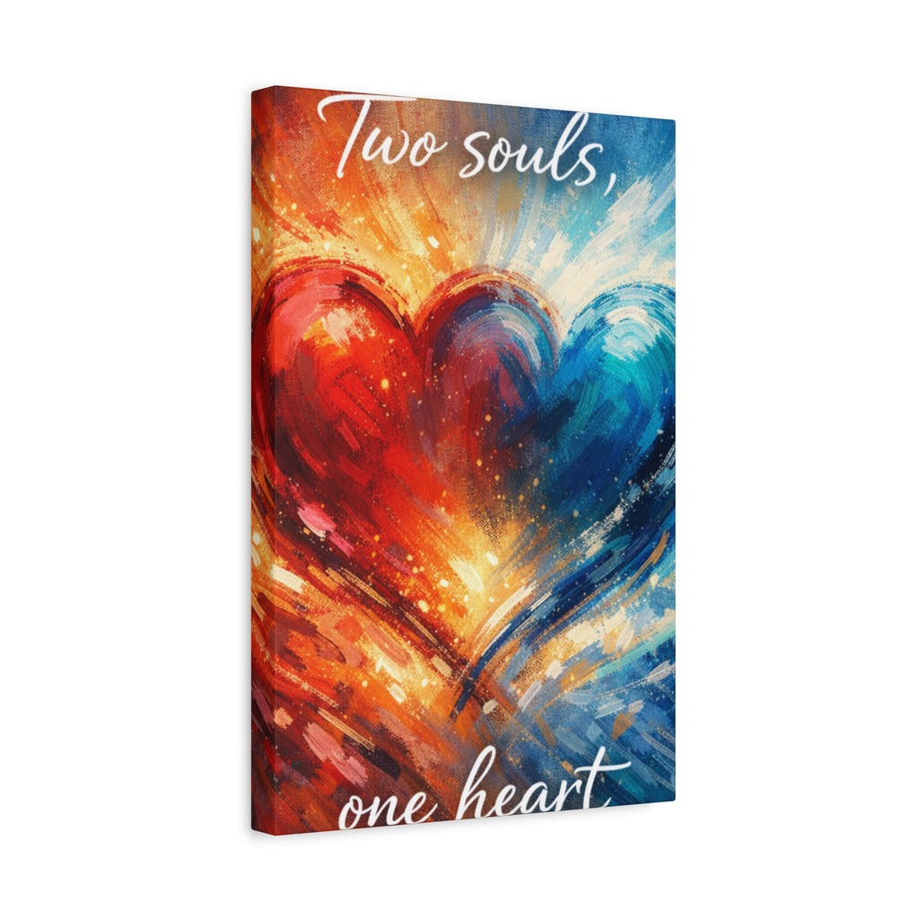 Two Souls One Heart Abstract Heart Canvas