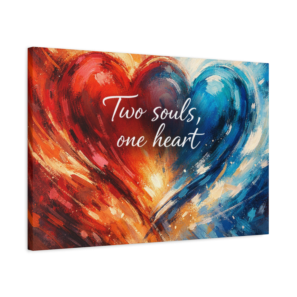 Two Souls One Heart Intertwined Heart Matte Canvas
