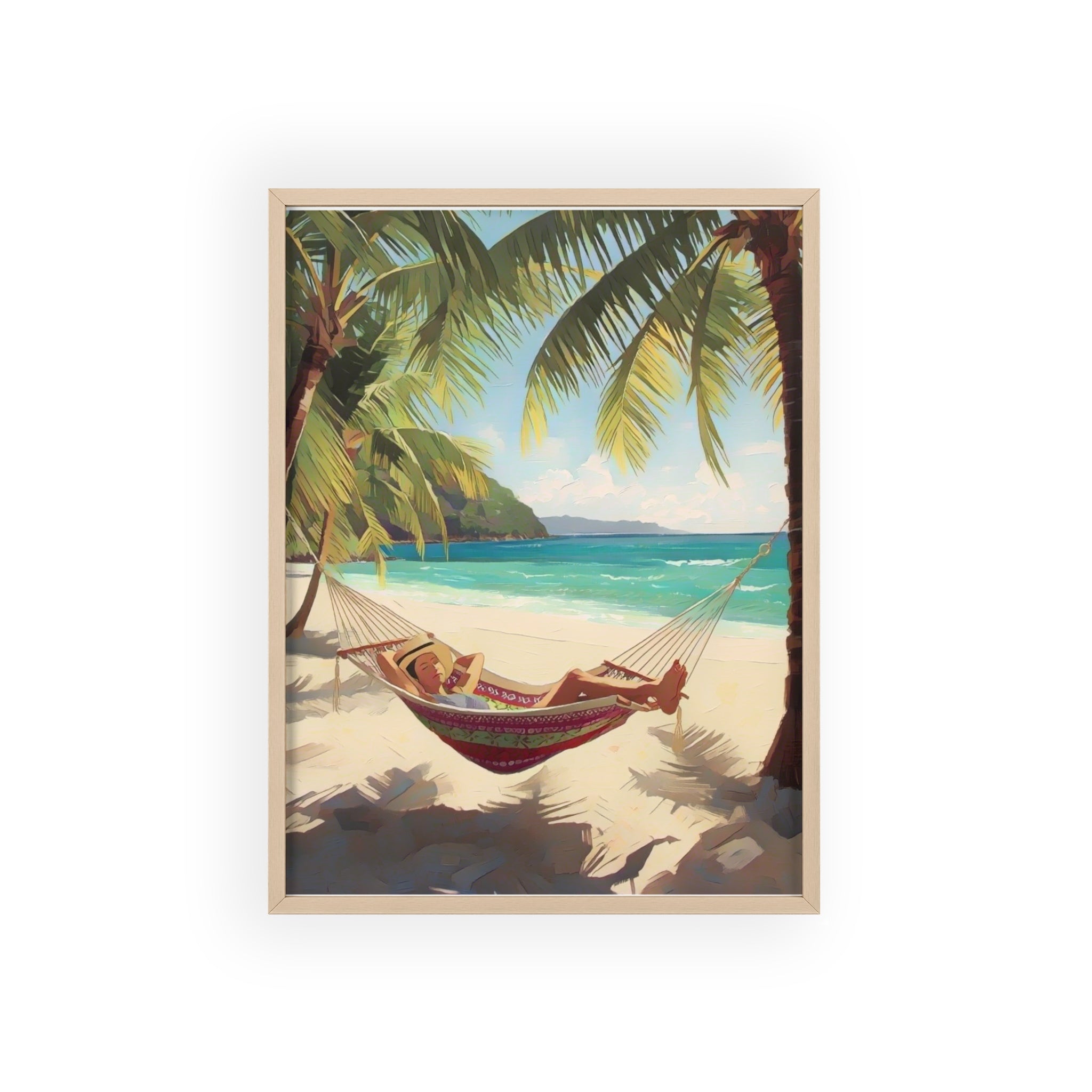 Tropical Beach Hammock Framed Poster