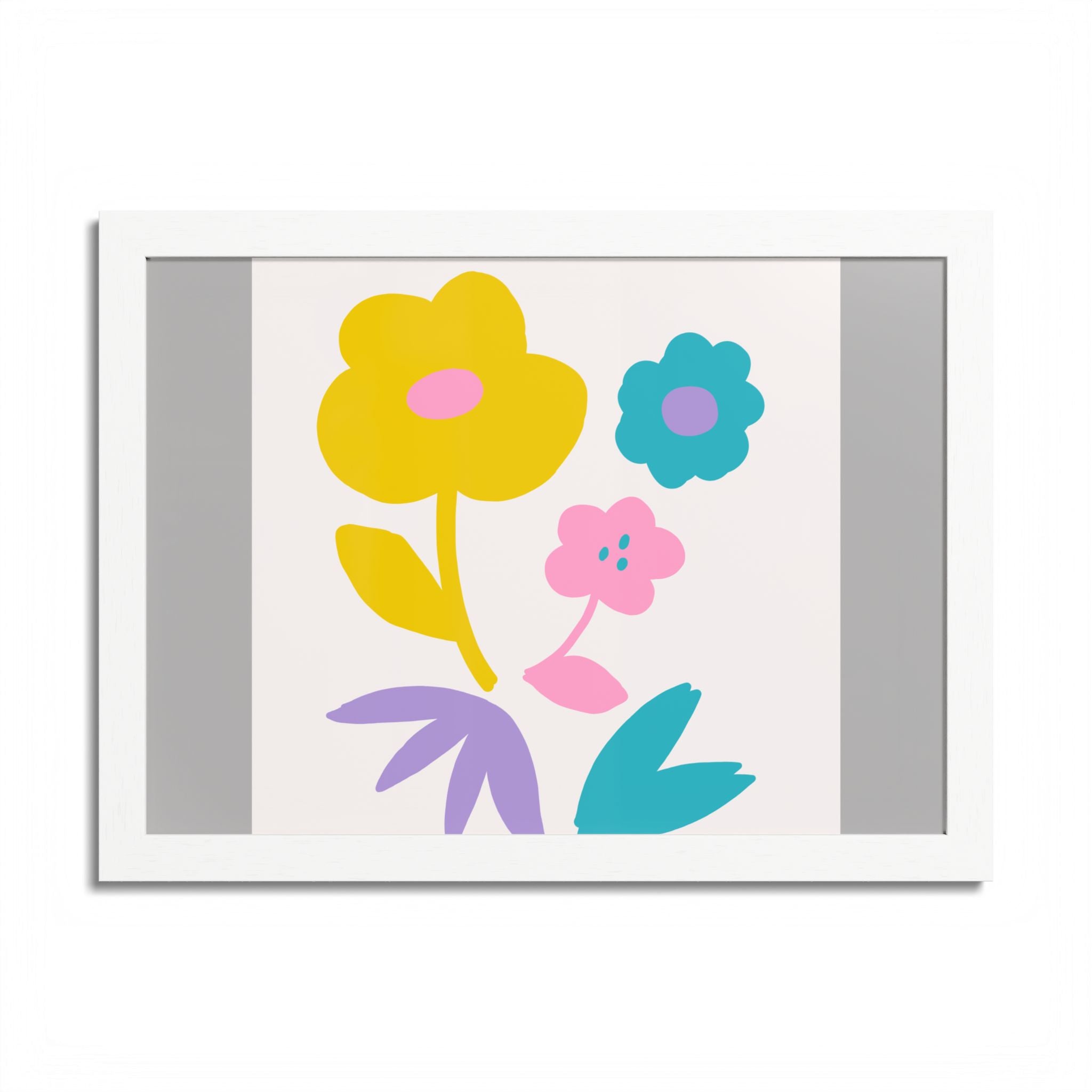 Multi-Color Floral Framed Poster