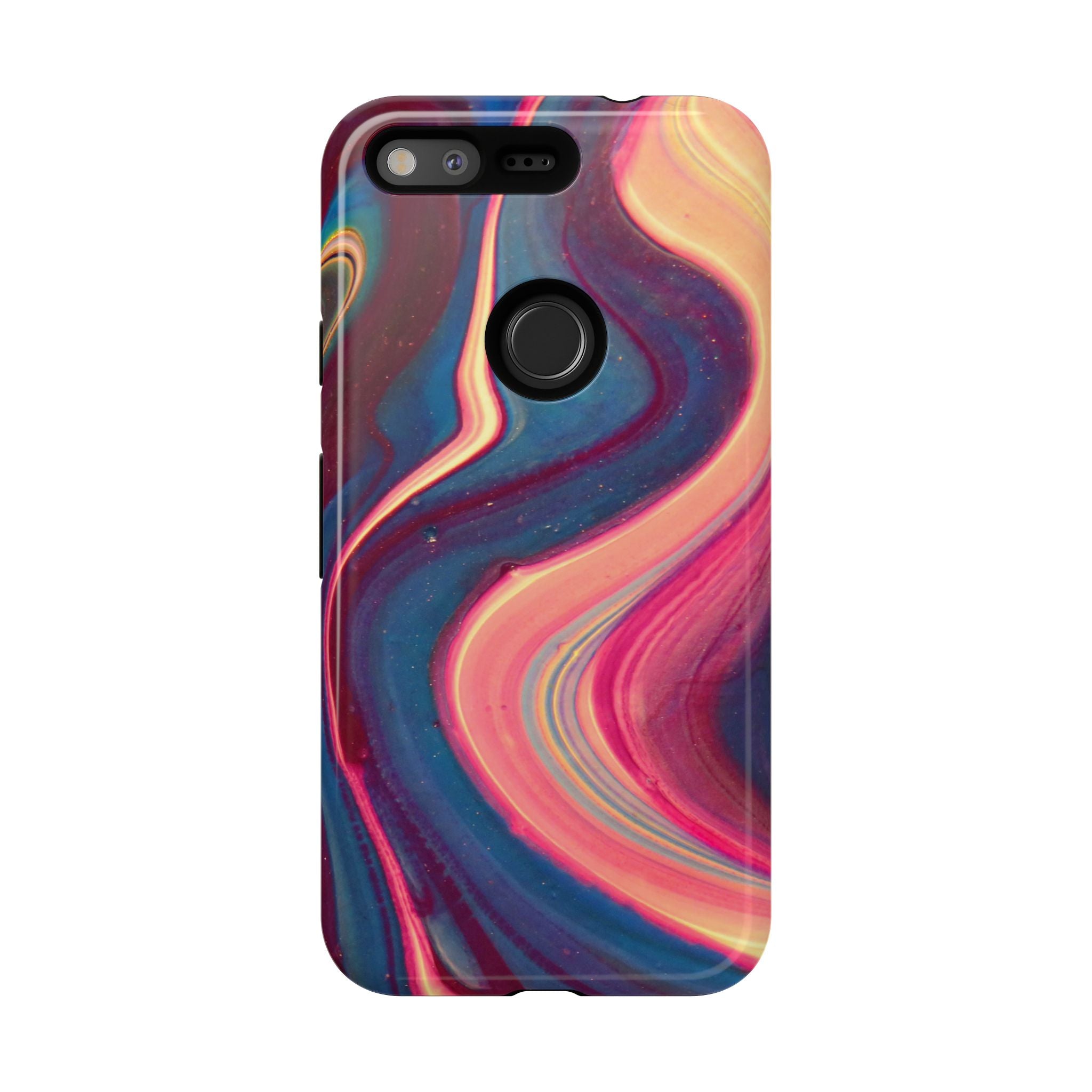 Colorful Wavy Marble Swirl Protective Phone Case