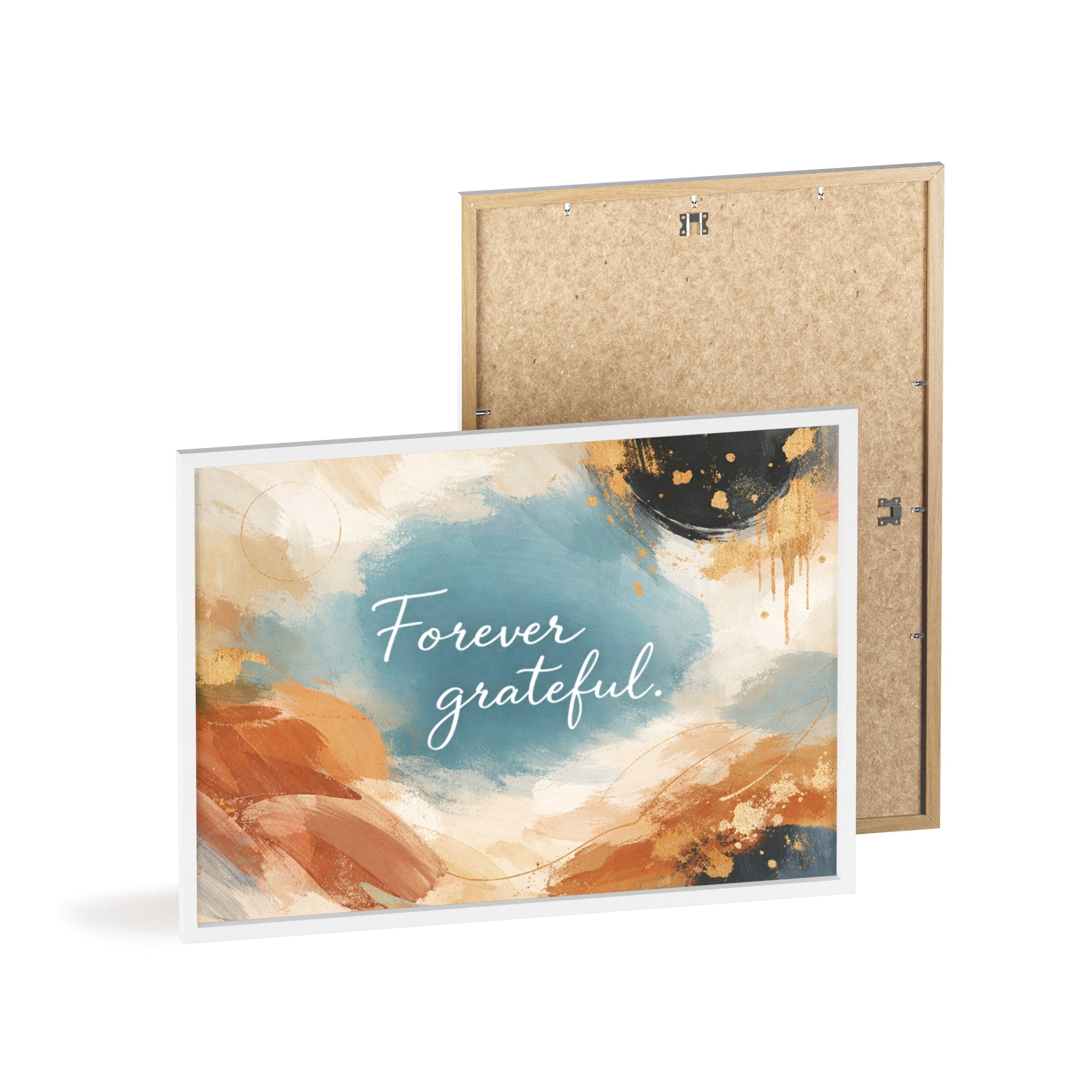 Forever Grateful Framed Poster Abstract Watercolor Wall Art