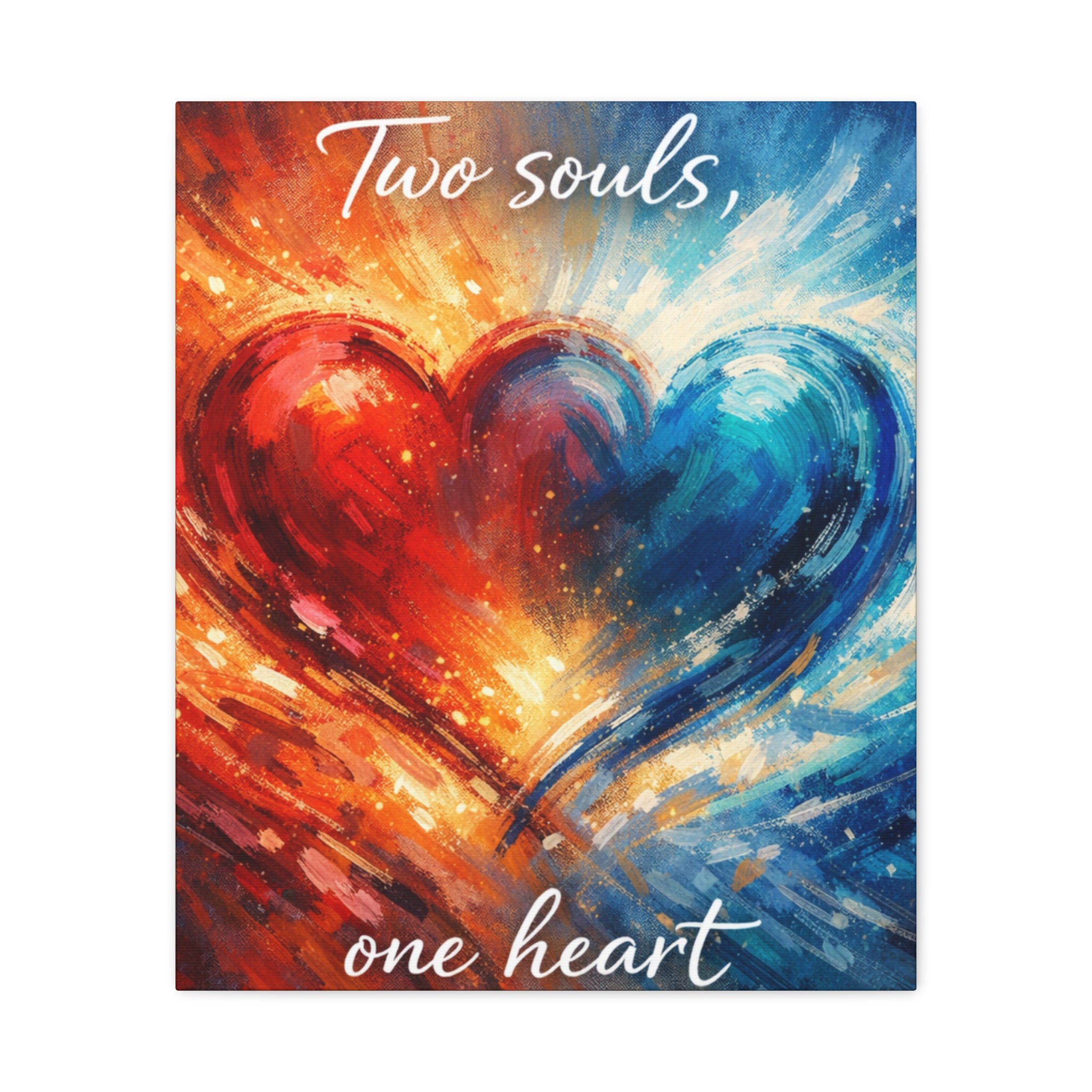 Two Souls One Heart Abstract Heart Canvas