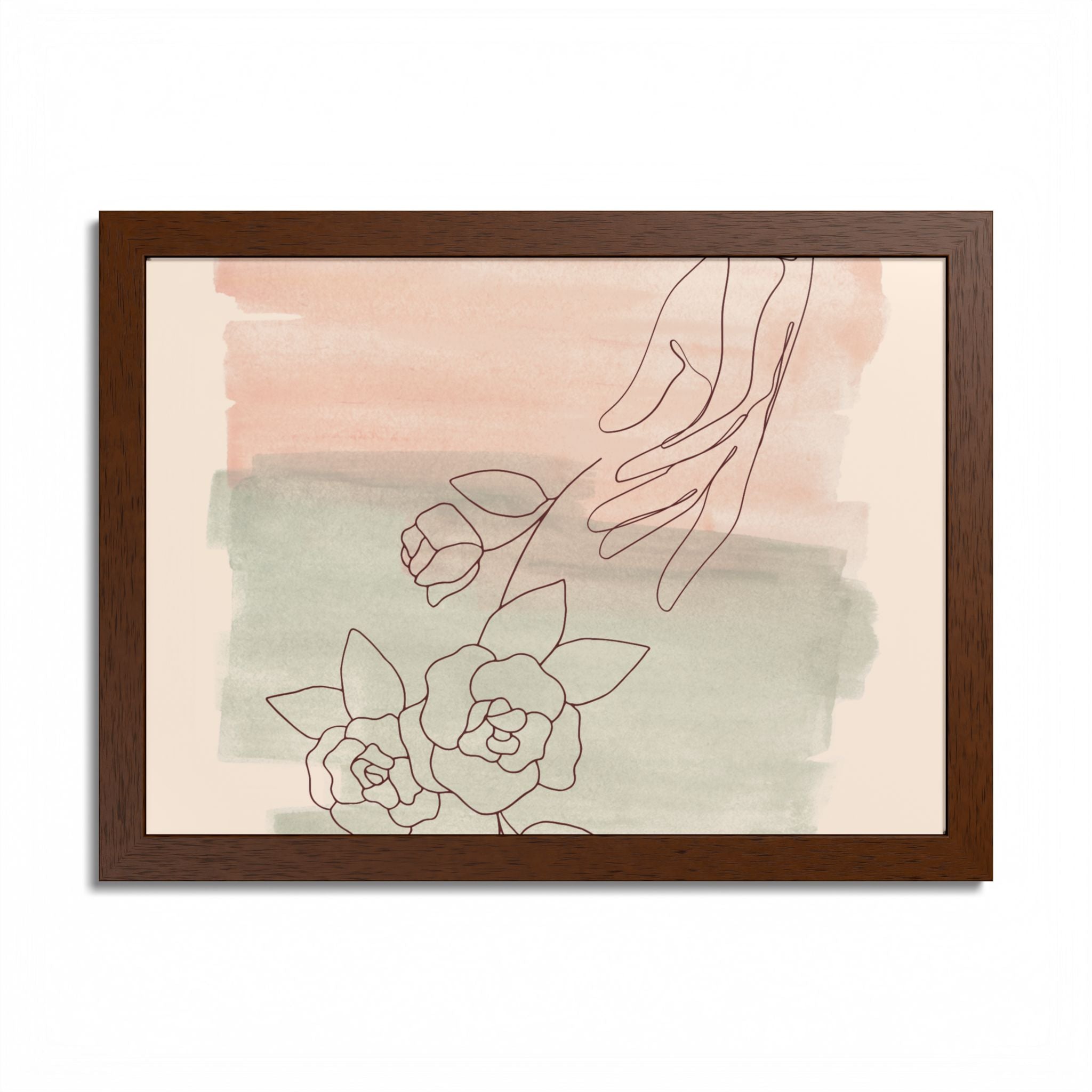 Hand Reaching for Flowers Framed Poster
