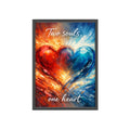 Two Souls One Heart Framed Poster — Romantic Heart Wall Art