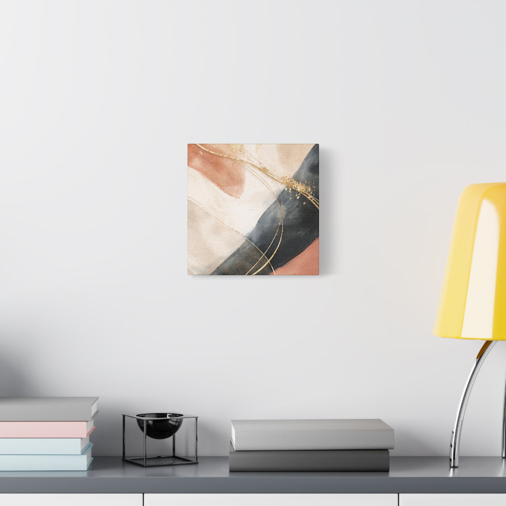 Abstract Blush & Gold Matte Canvas Print