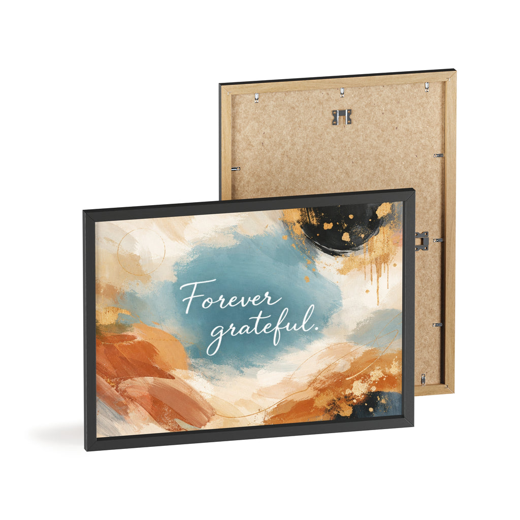 Forever Grateful Framed Poster Abstract Watercolor Wall Art