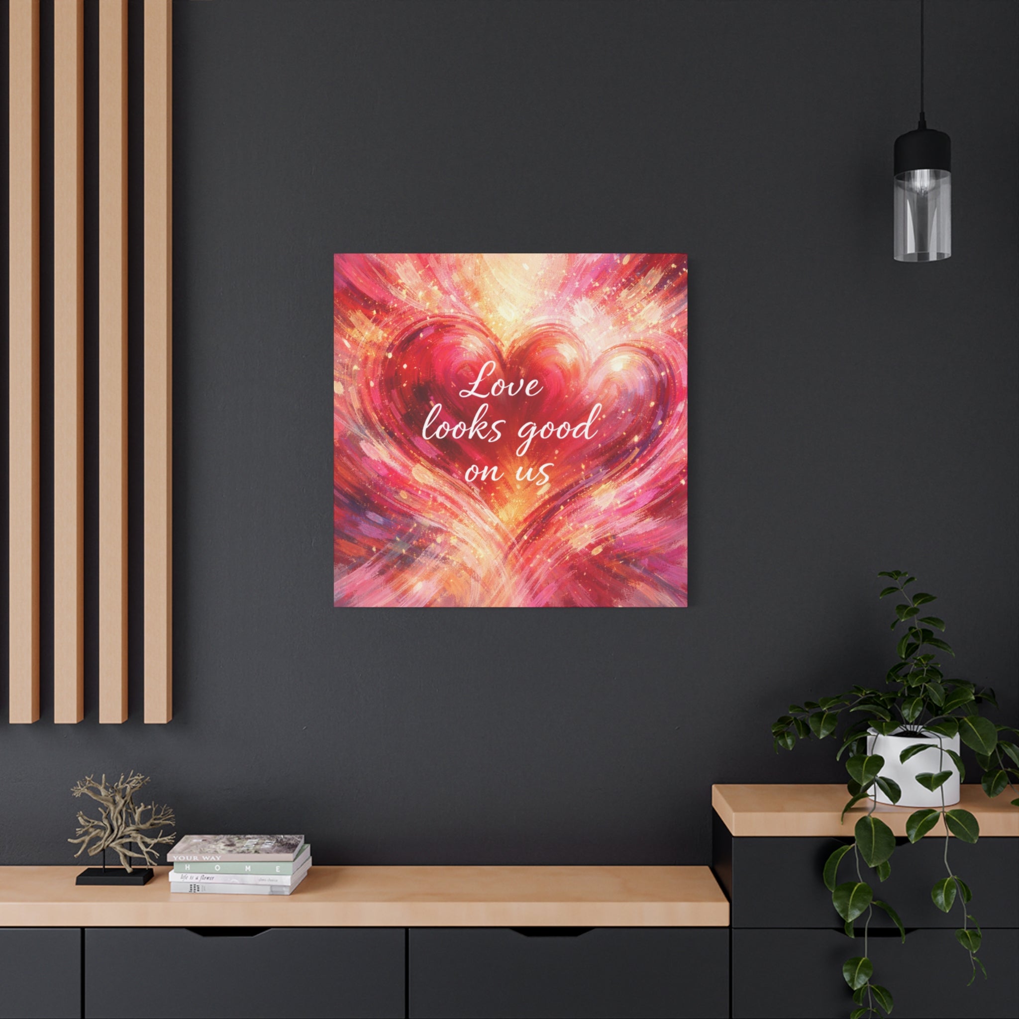 Love Looks Good On Us Matte Canvas Wall Art
