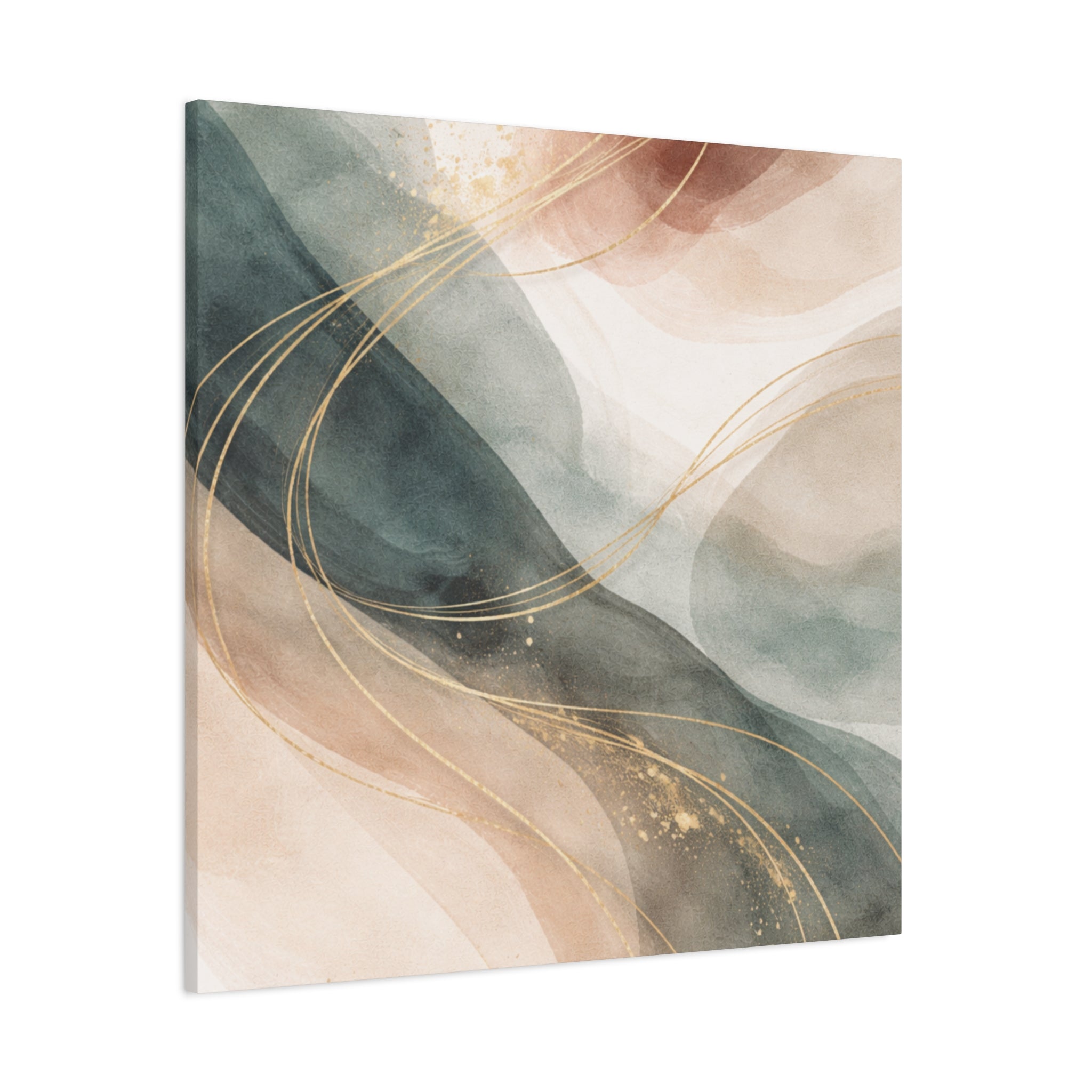 Abstract Coastal Waves Matte Canvas — Stretched Wall Art