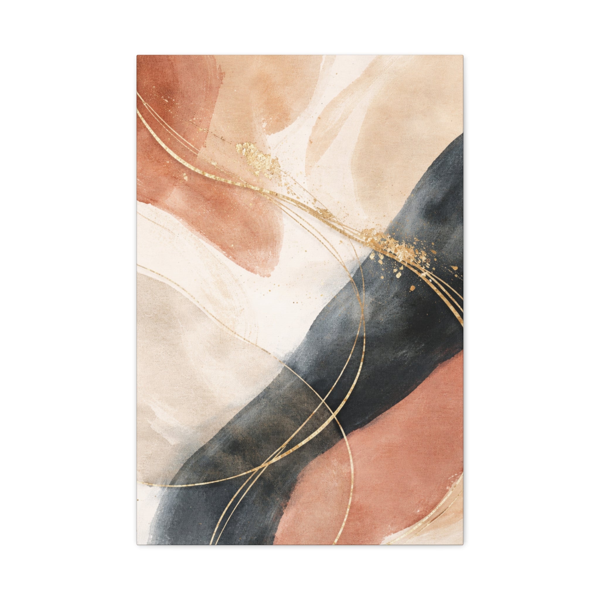 Abstract Blush & Gold Matte Canvas Print
