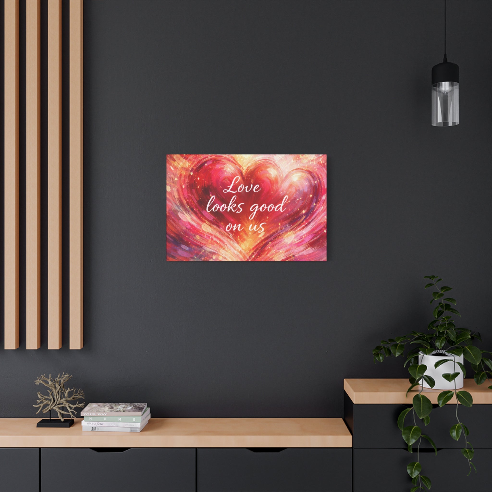 Love Looks Good On Us Matte Canvas Wall Art