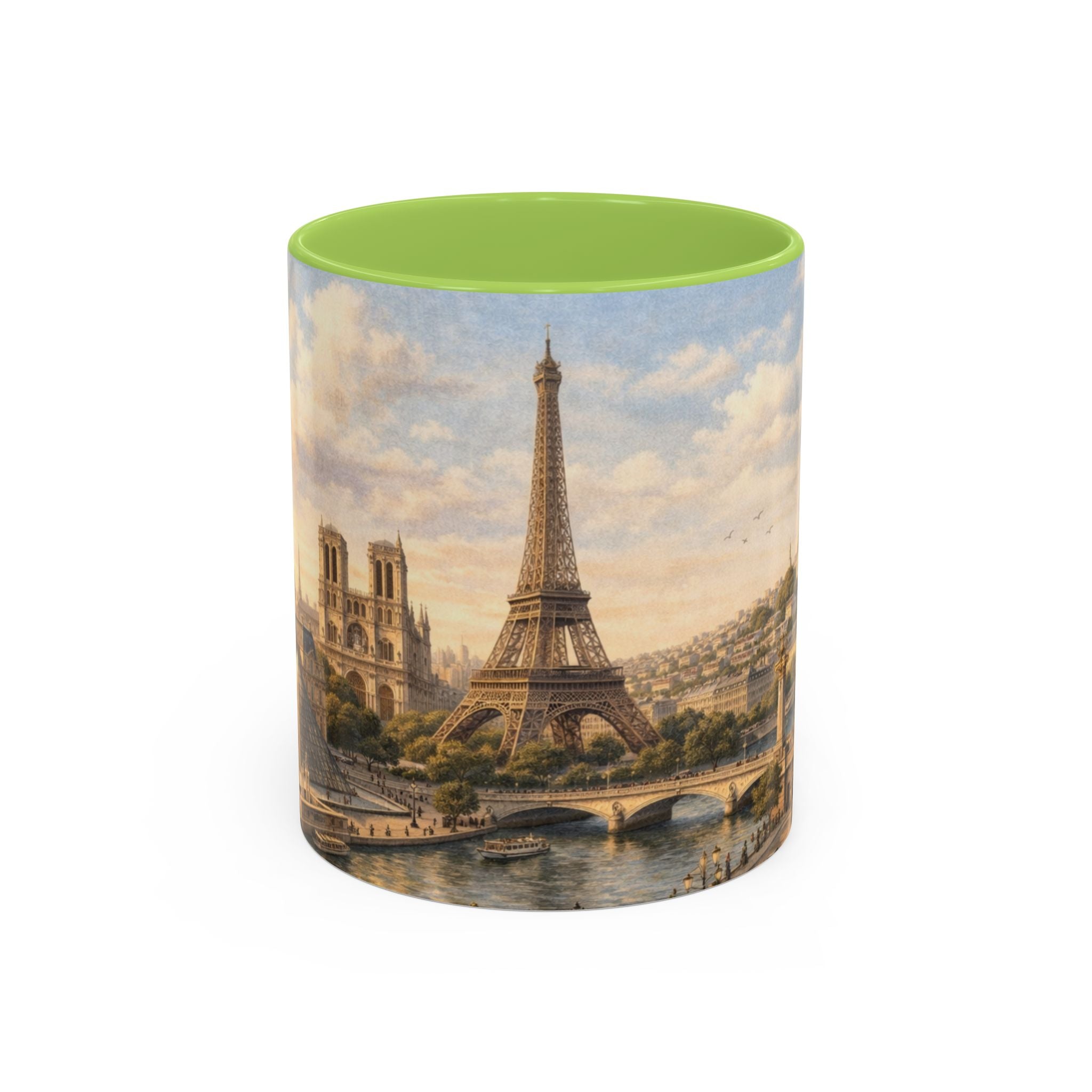Paris Vintage Skyline Coffee Mug Eiffel Tower and Sacré‑Cœur