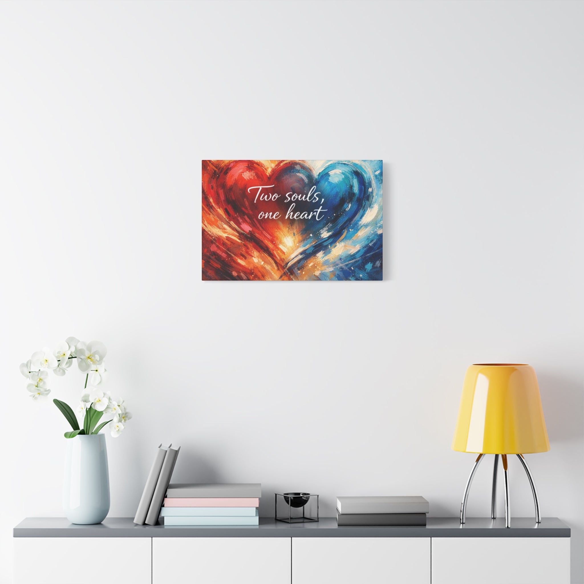 Two Souls One Heart Intertwined Heart Matte Canvas