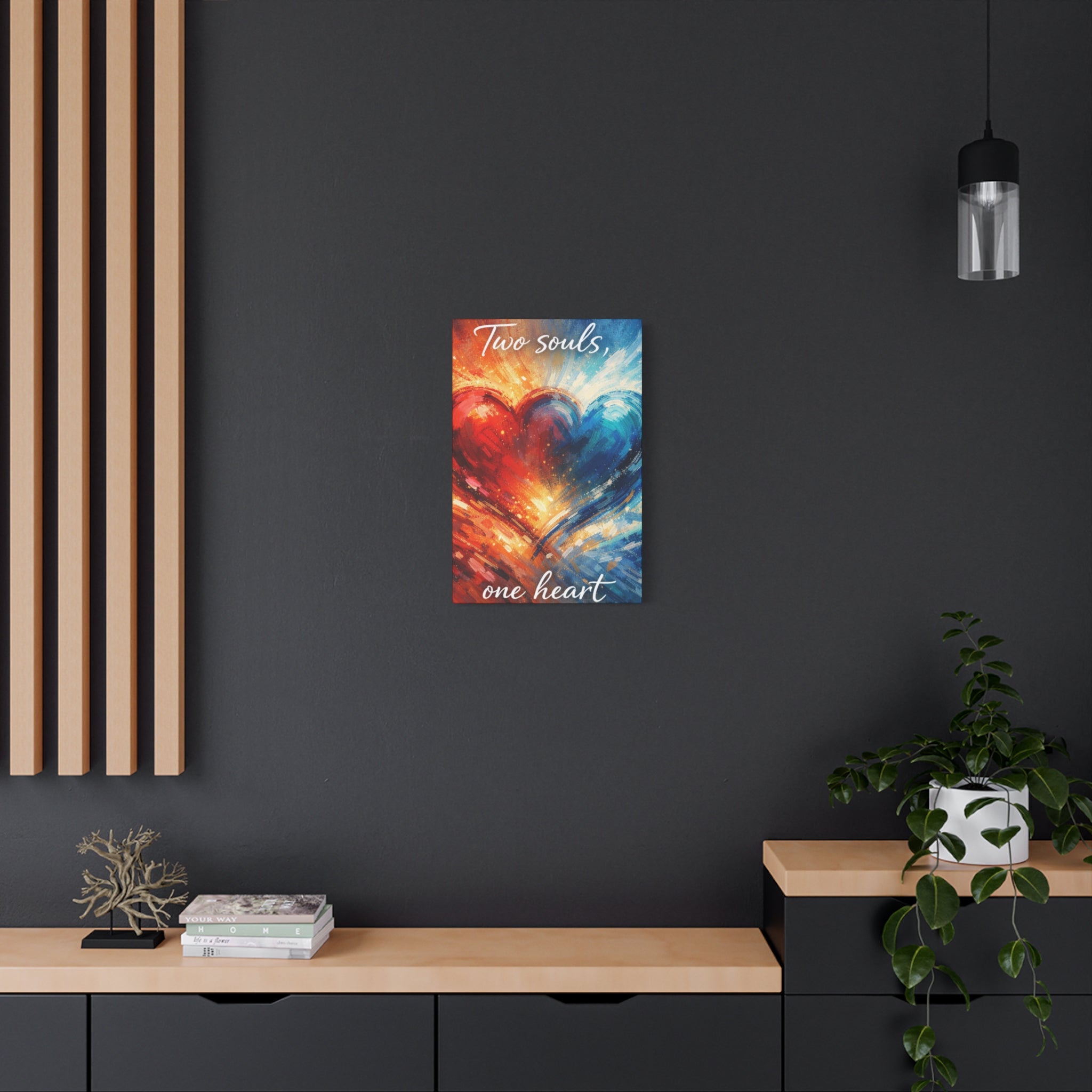 Two Souls One Heart Abstract Heart Canvas