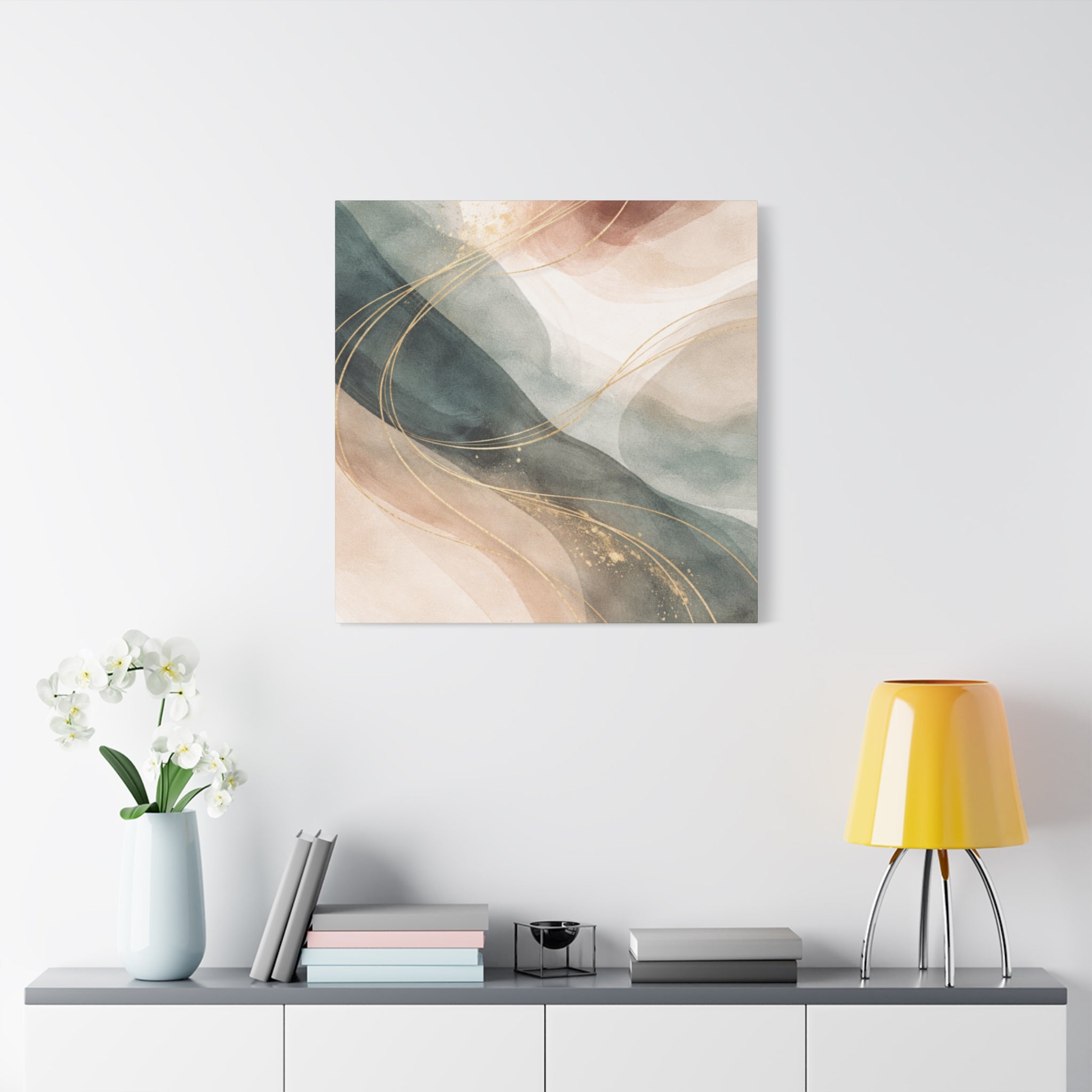 Abstract Coastal Waves Matte Canvas — Stretched Wall Art