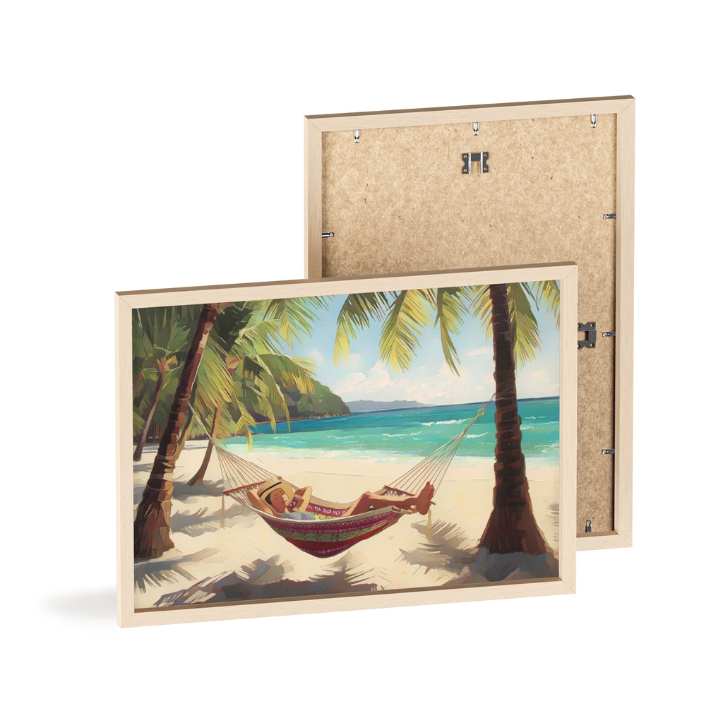 Tropical Beach Hammock Framed Poster
