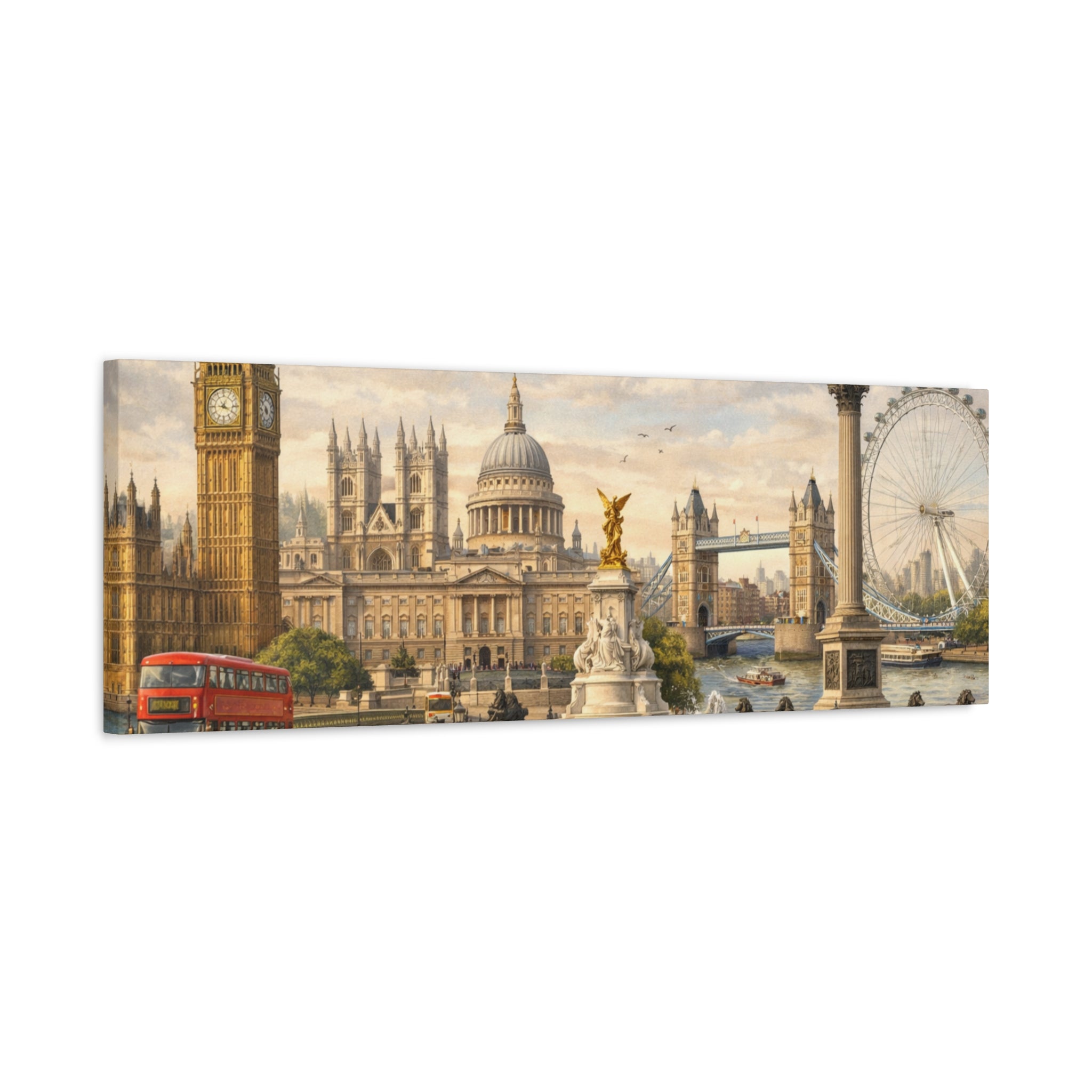 London Cityscape Matte Canvas Print Wall Art