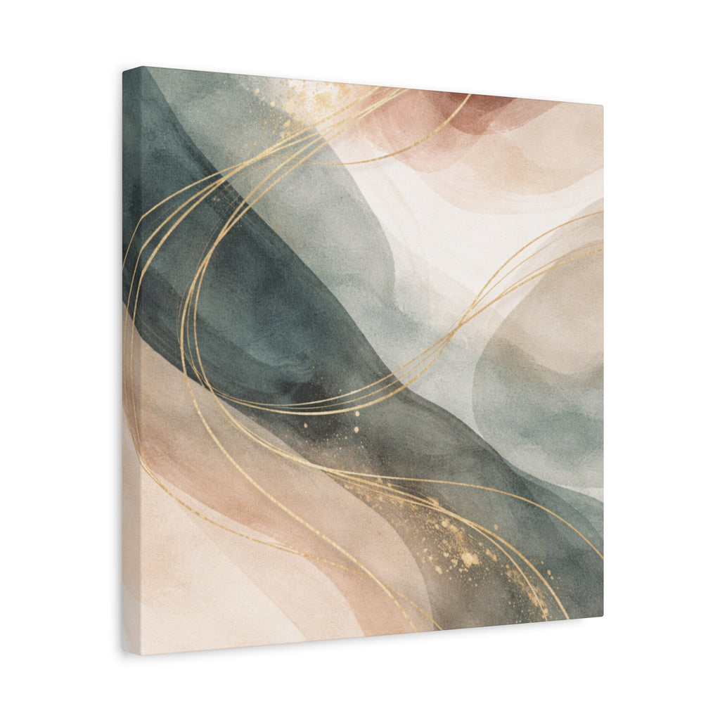 Abstract Coastal Waves Matte Canvas — Stretched Wall Art