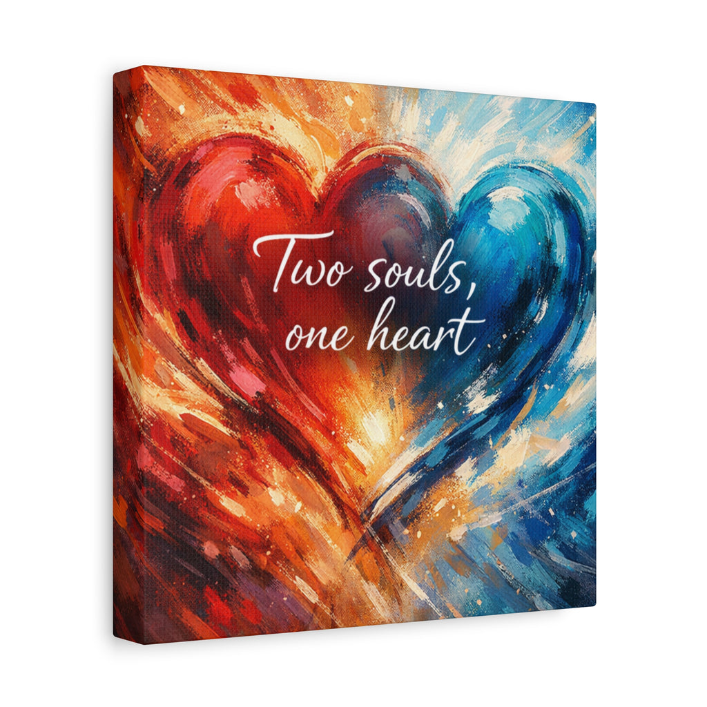 Two Souls One Heart Intertwined Heart Matte Canvas