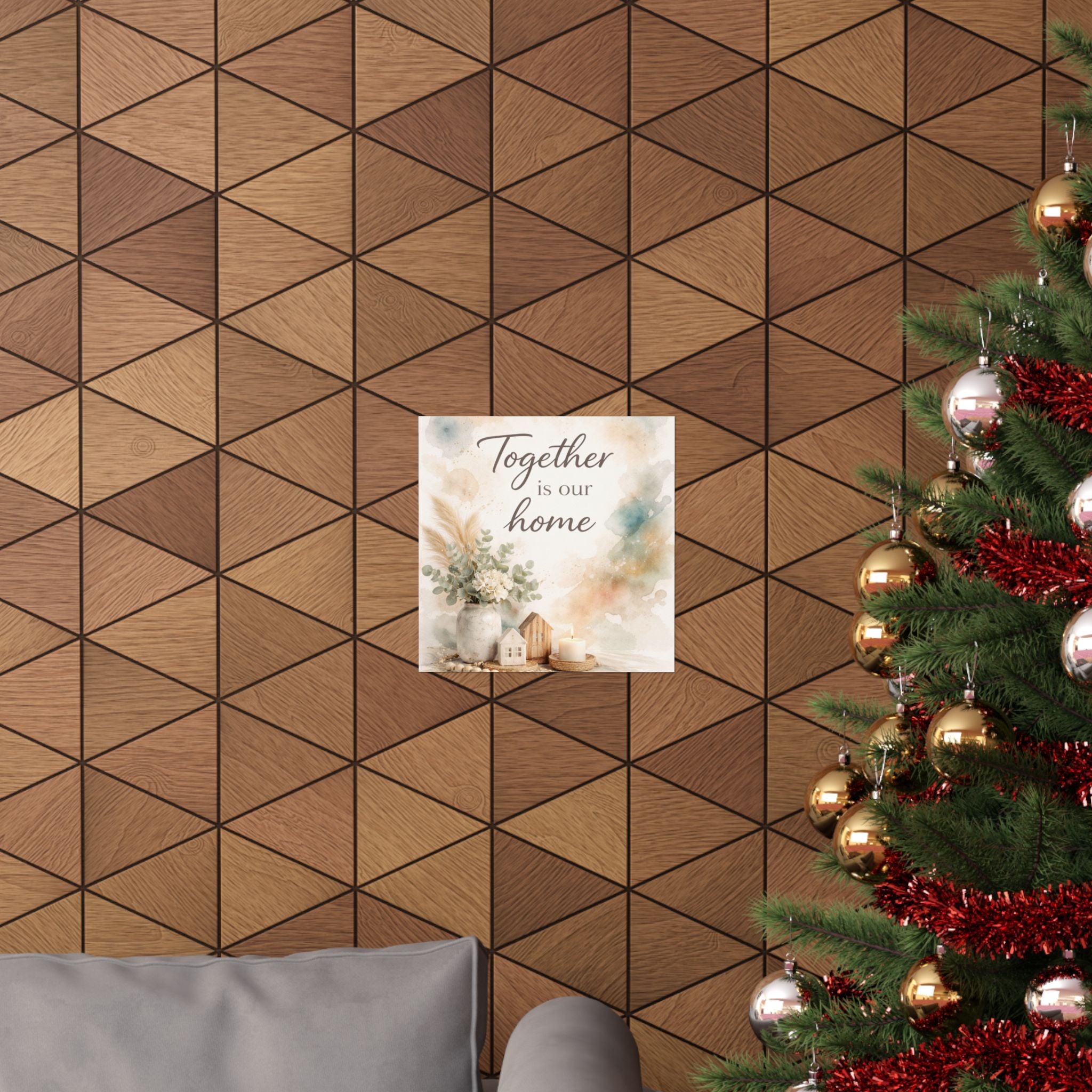 Together Is Our Home Watercolor Matte Poster — Farmhouse Wall Art