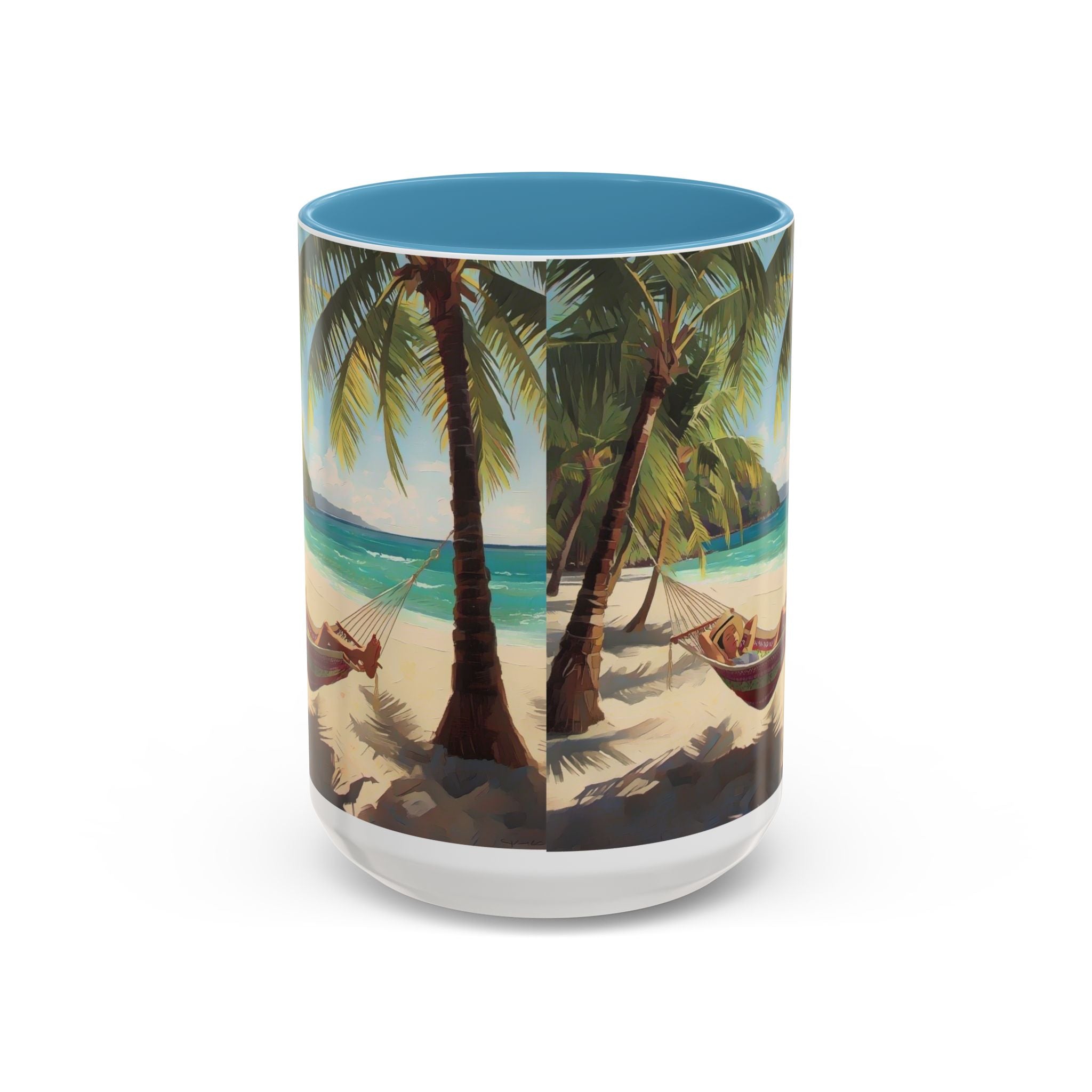 Tropical Beach Palm Trees & Hammock Coffee Mug