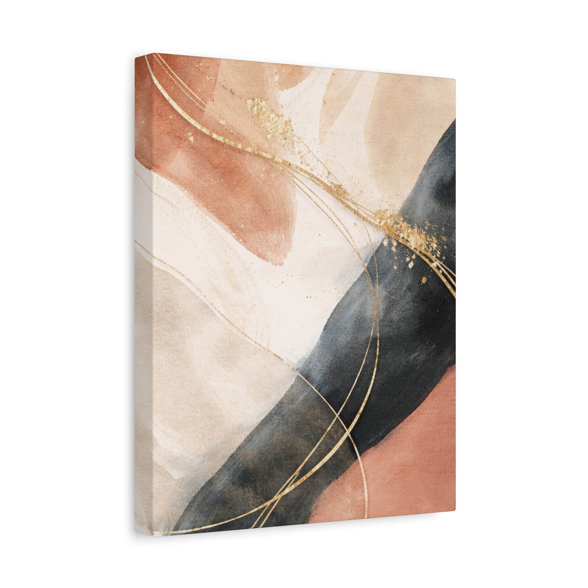 Abstract Blush & Gold Matte Canvas Print