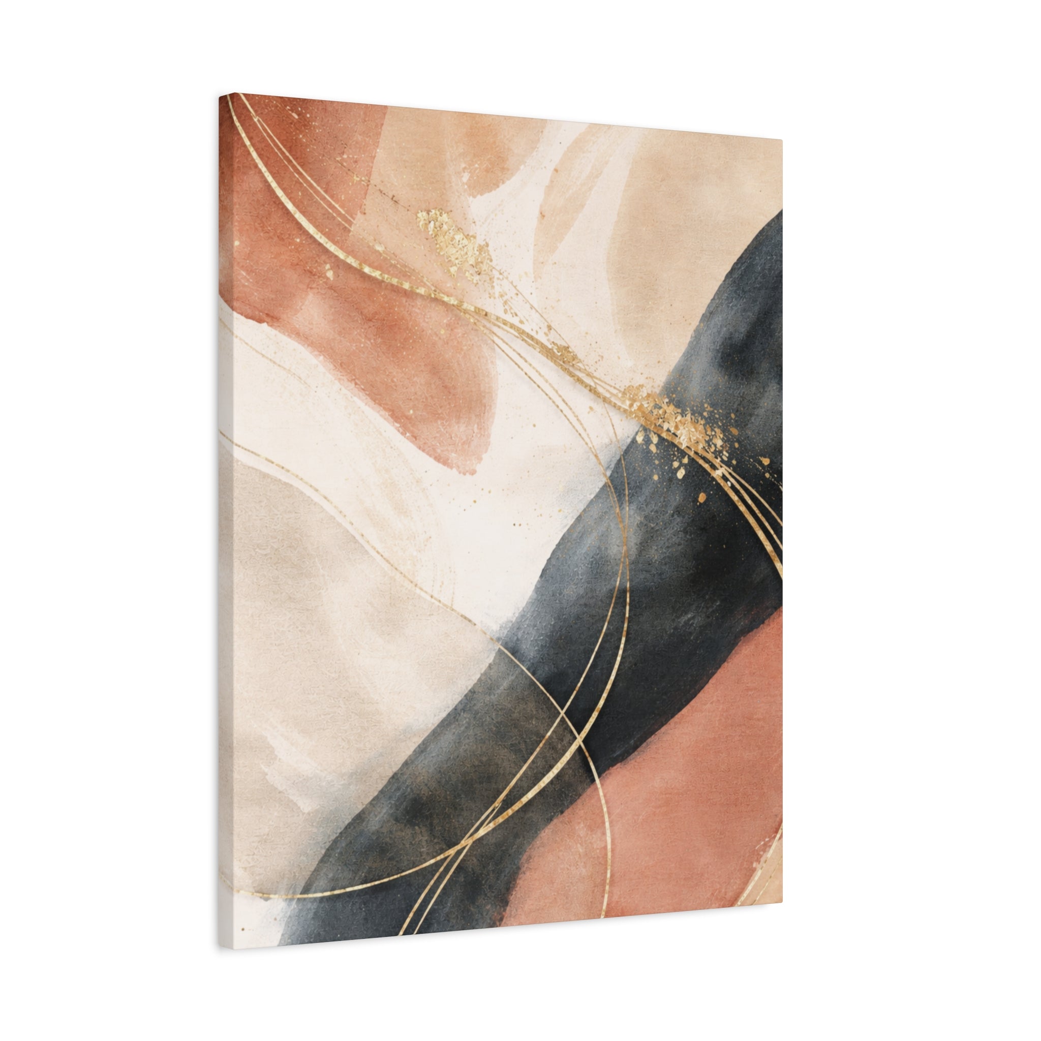 Abstract Blush & Gold Matte Canvas Print