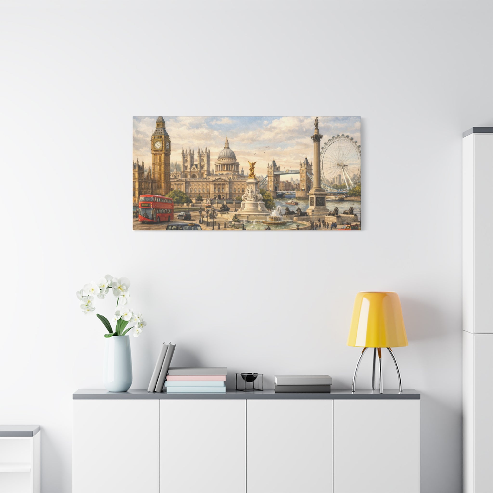 London Cityscape Matte Canvas Print Wall Art
