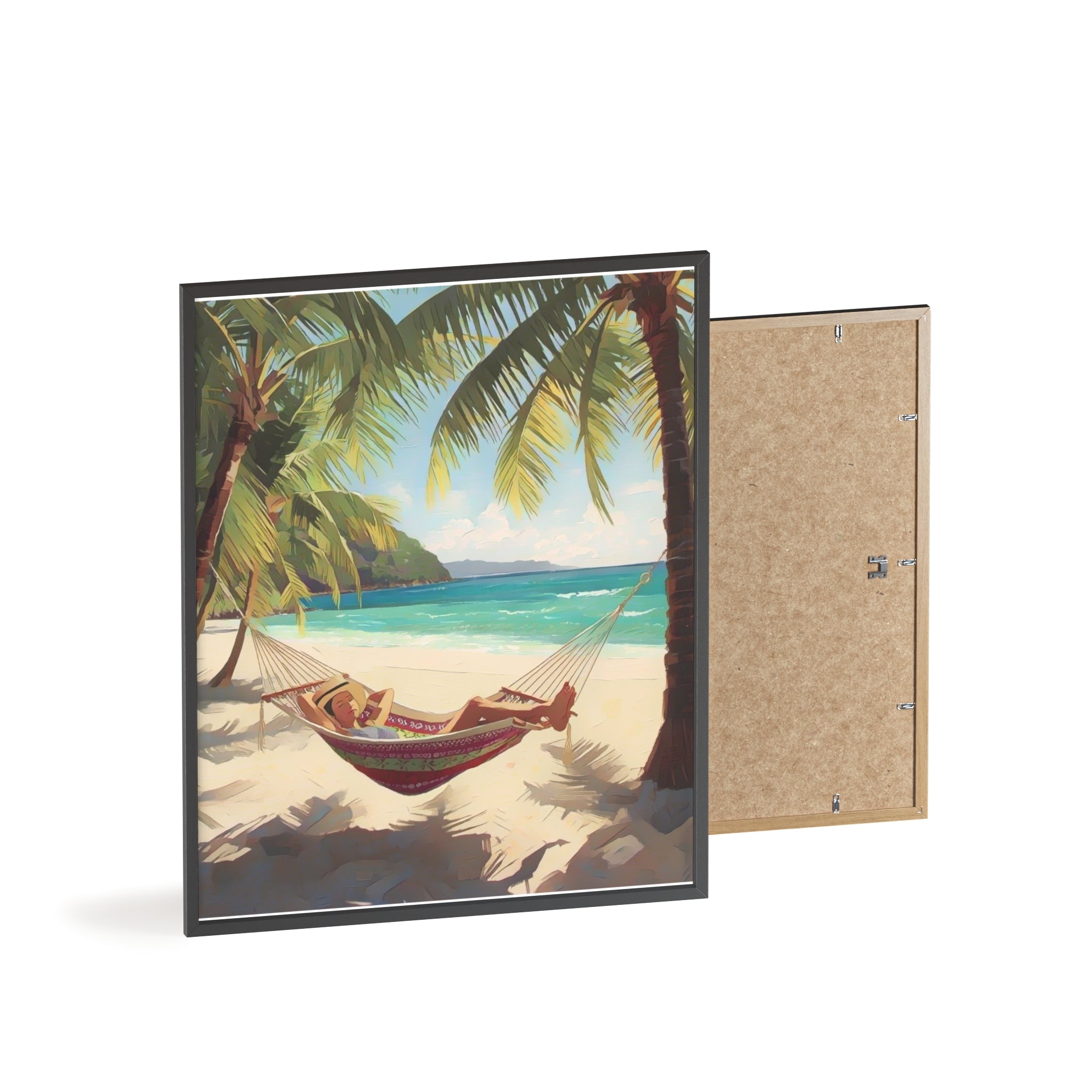 Tropical Beach Hammock Framed Poster