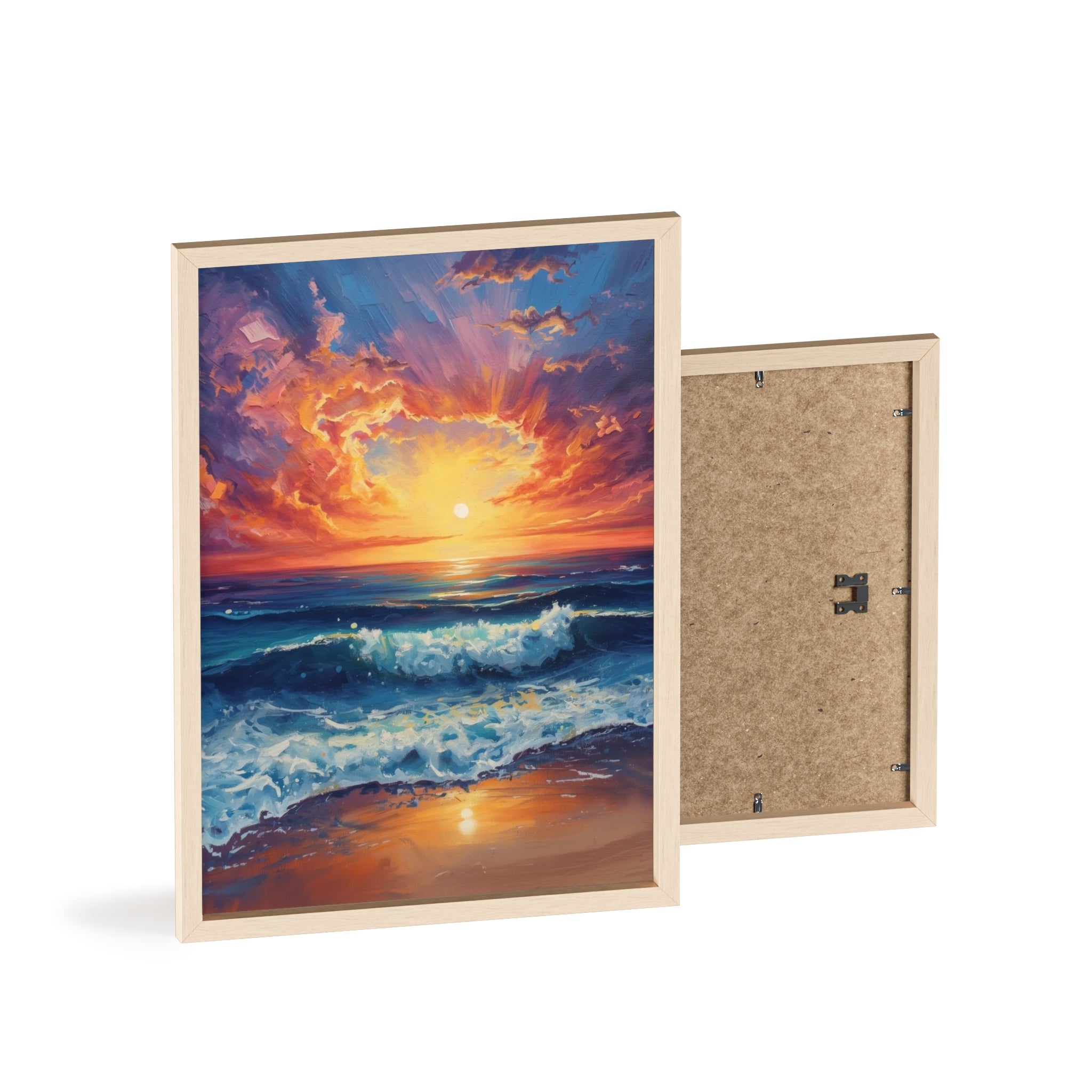 Sunset Ocean Vibrant Seascape Framed Poster