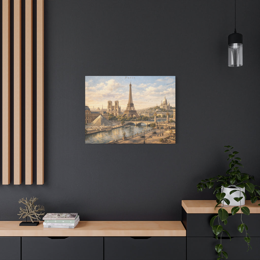 Paris Skyline Matte Canvas Wall Art