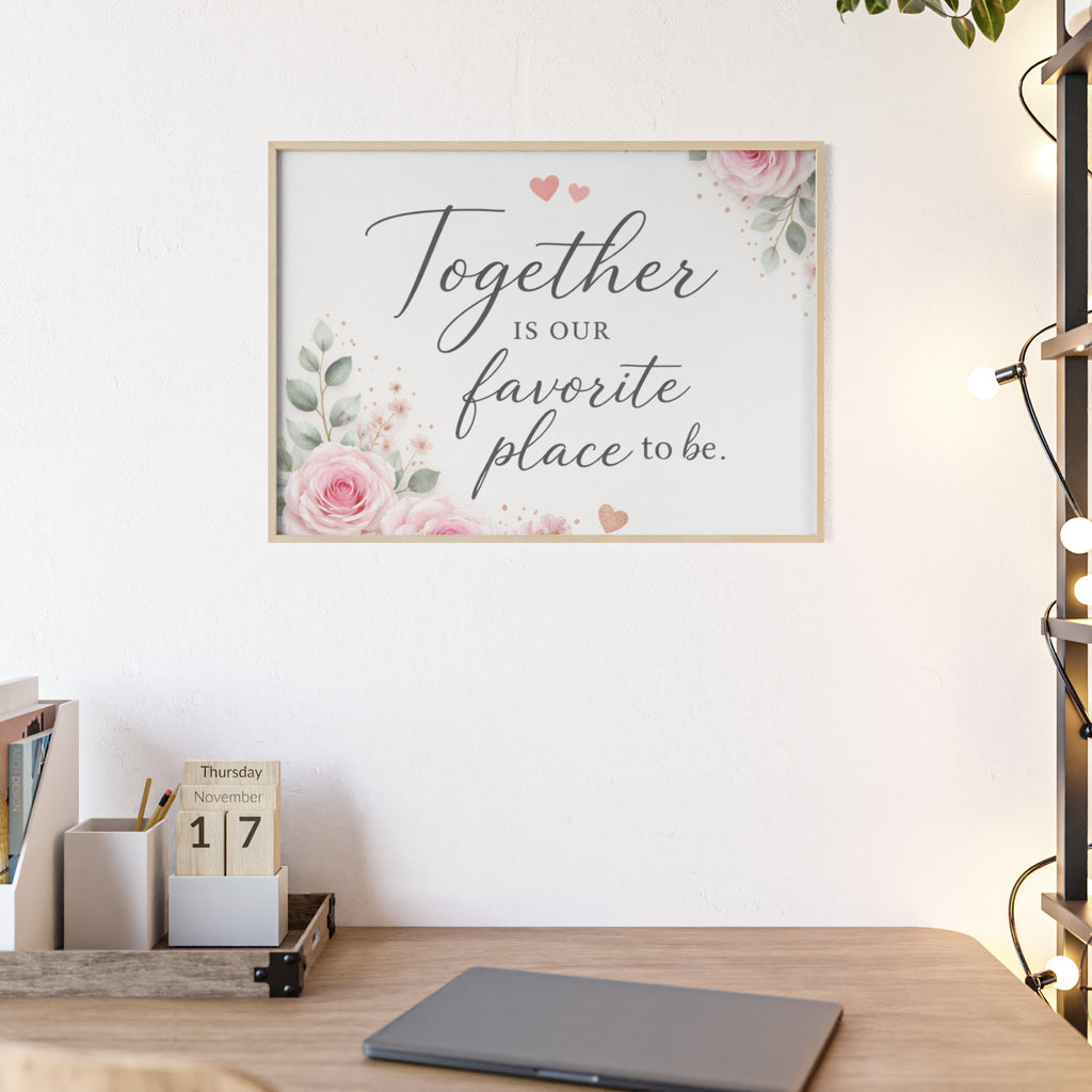 Together Is Our Favorite Place To Be Framed Floral Wall Art