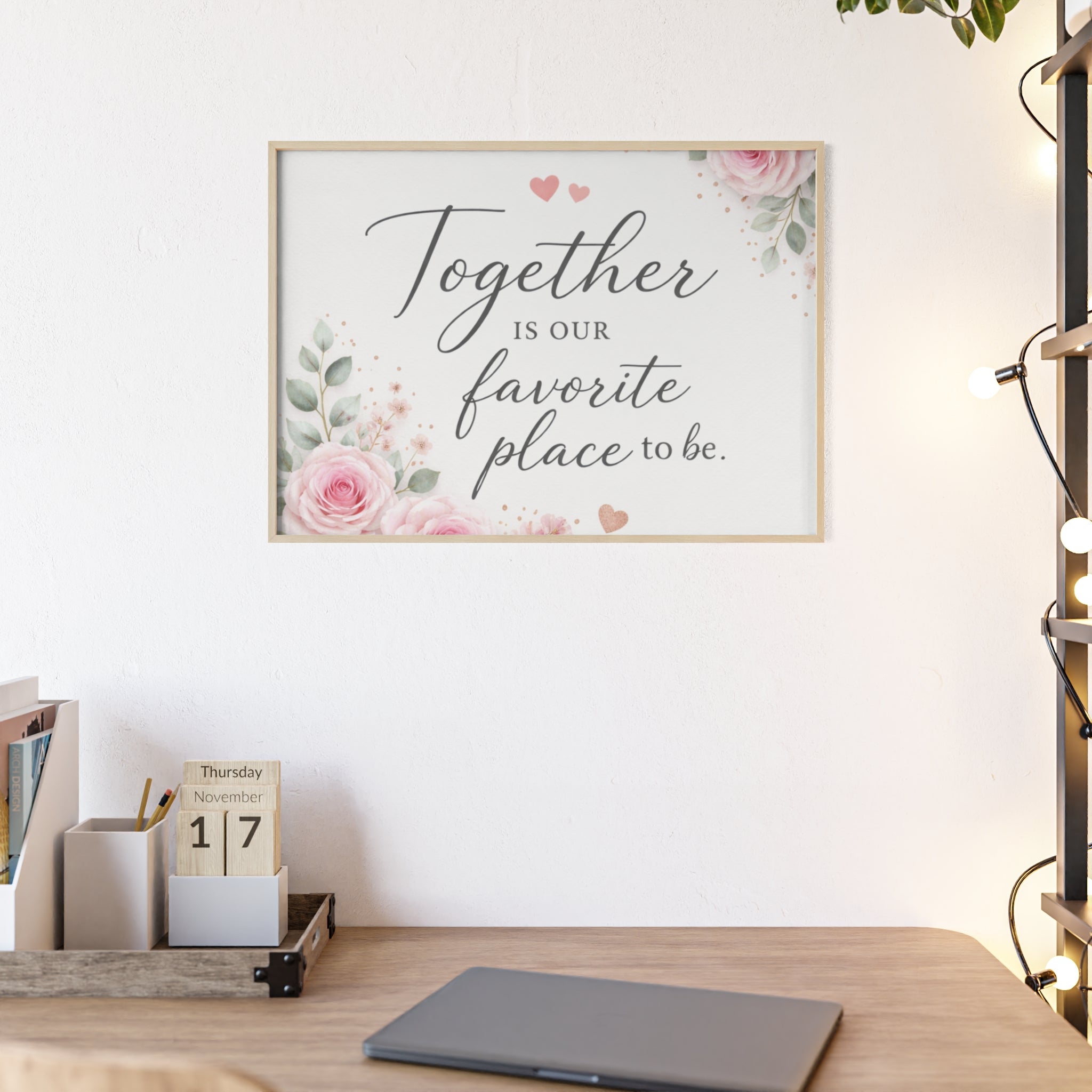 Together Is Our Favorite Place To Be Framed Floral Wall Art