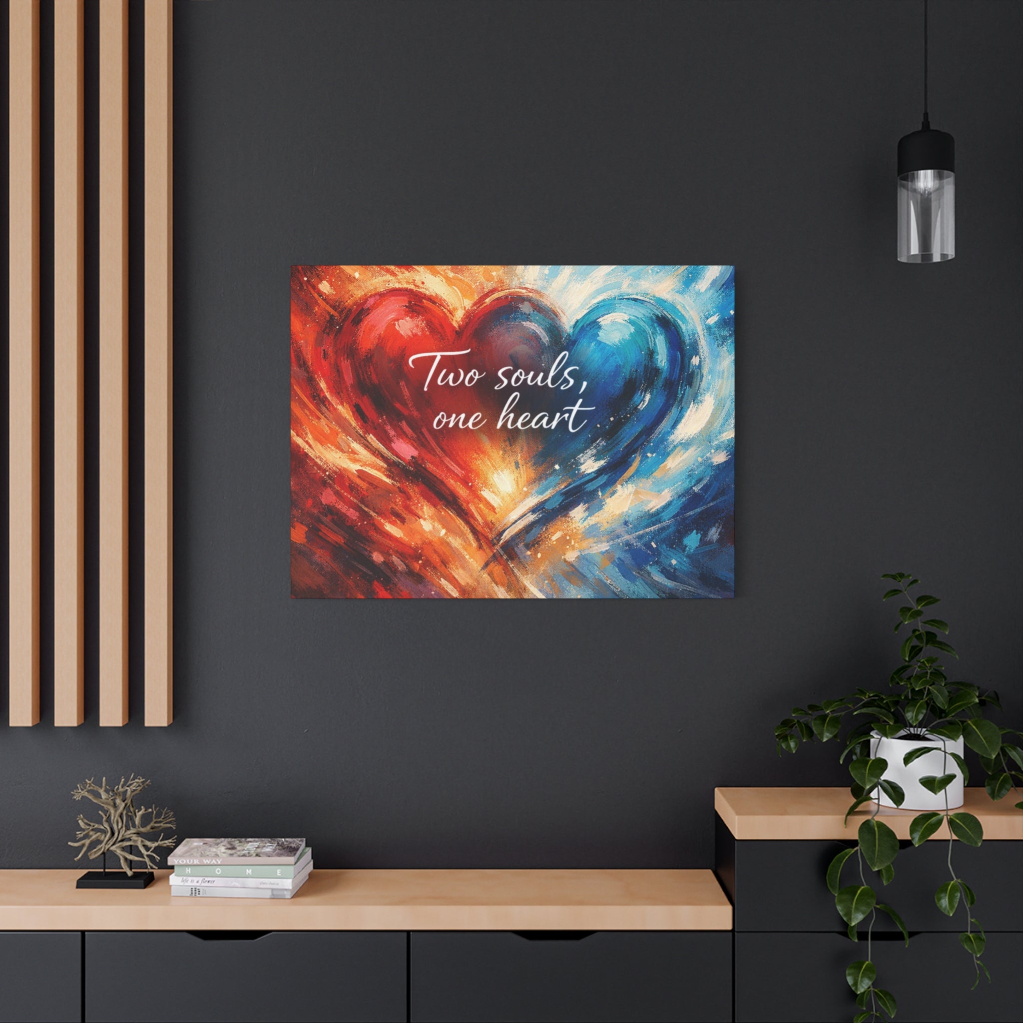 Two Souls One Heart Intertwined Heart Matte Canvas