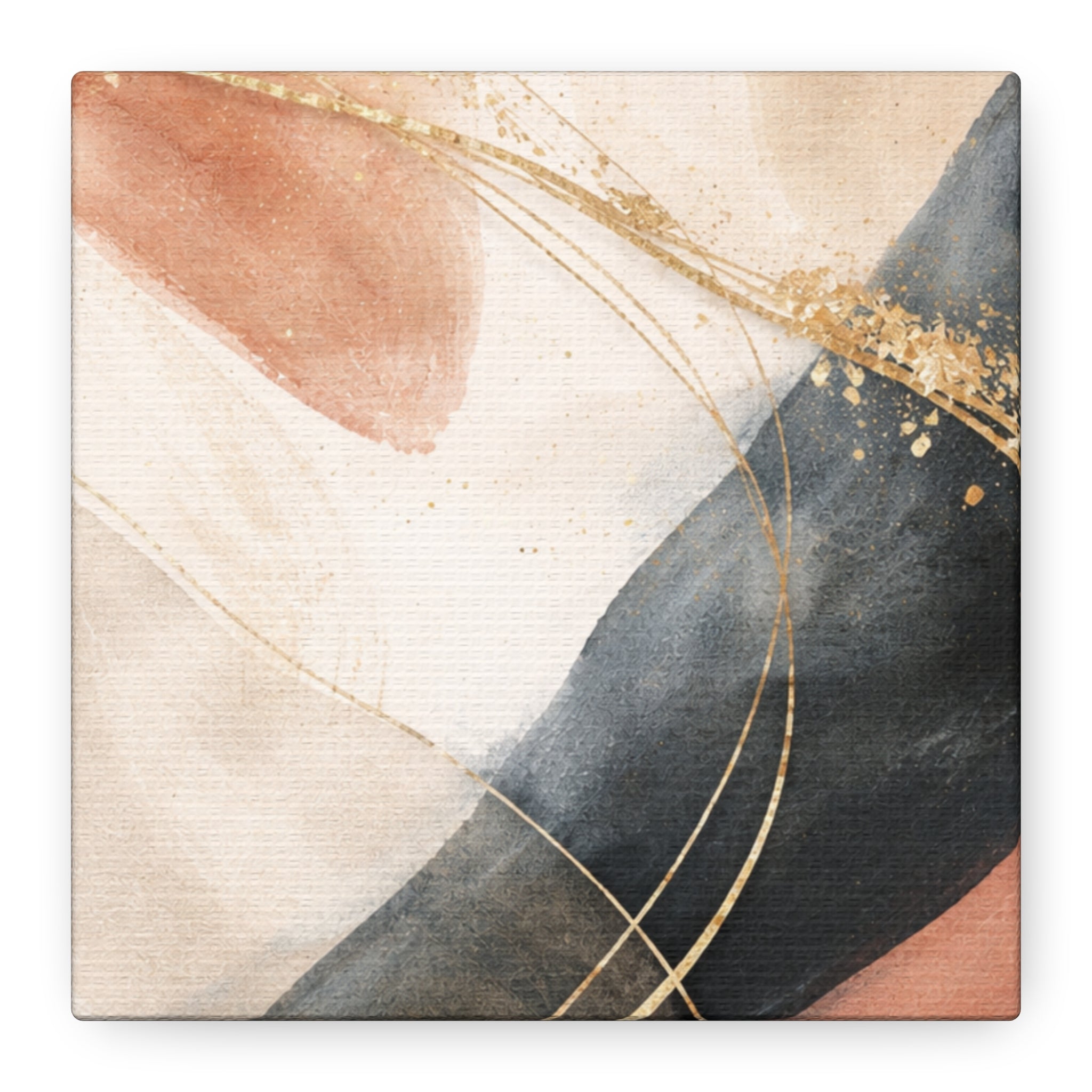 Abstract Blush & Gold Matte Canvas Print