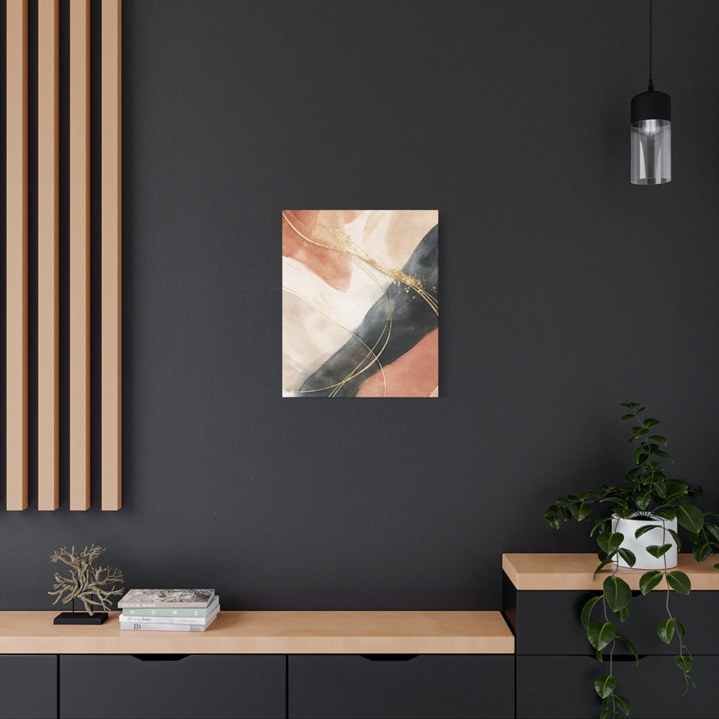 Abstract Blush & Gold Matte Canvas Print