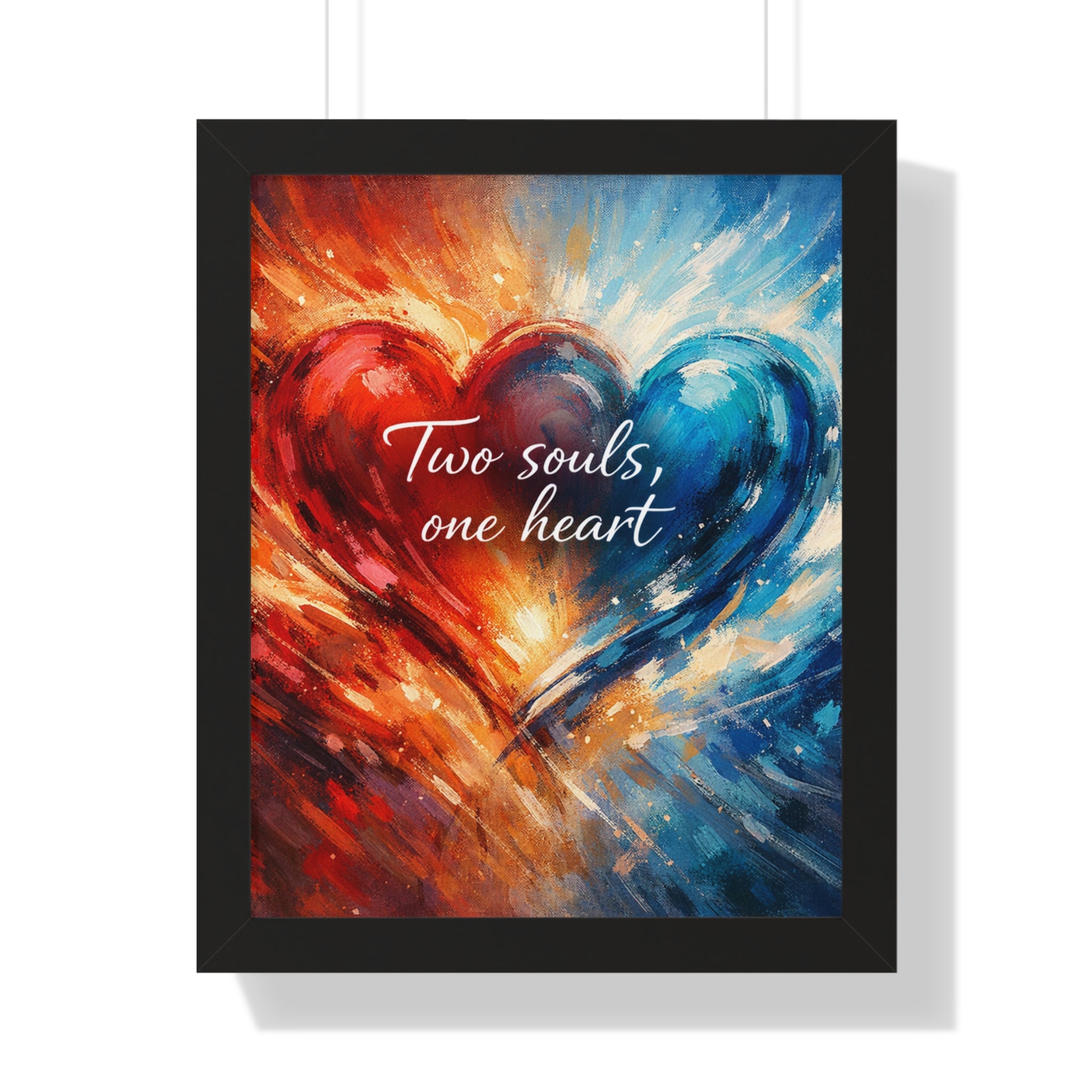 Two Souls One Heart Romantic Art Framed Poster
