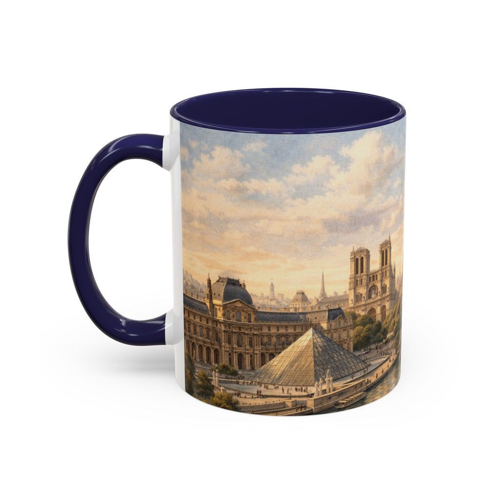 Paris Vintage Skyline Coffee Mug Eiffel Tower and Sacré‑Cœur