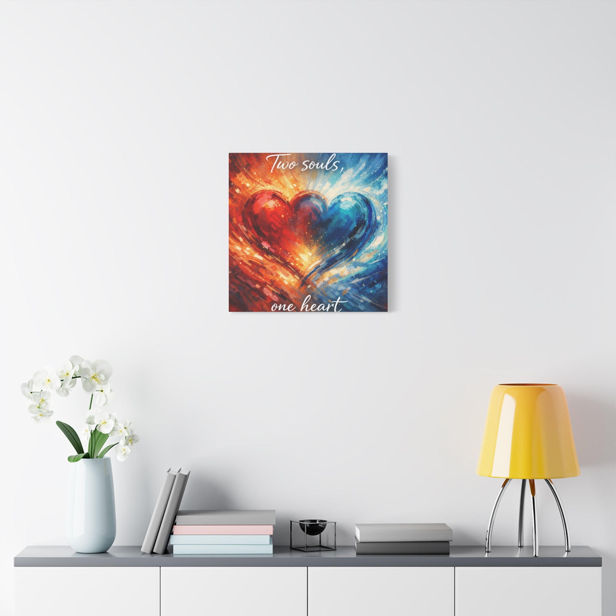 Two Souls One Heart Abstract Heart Canvas