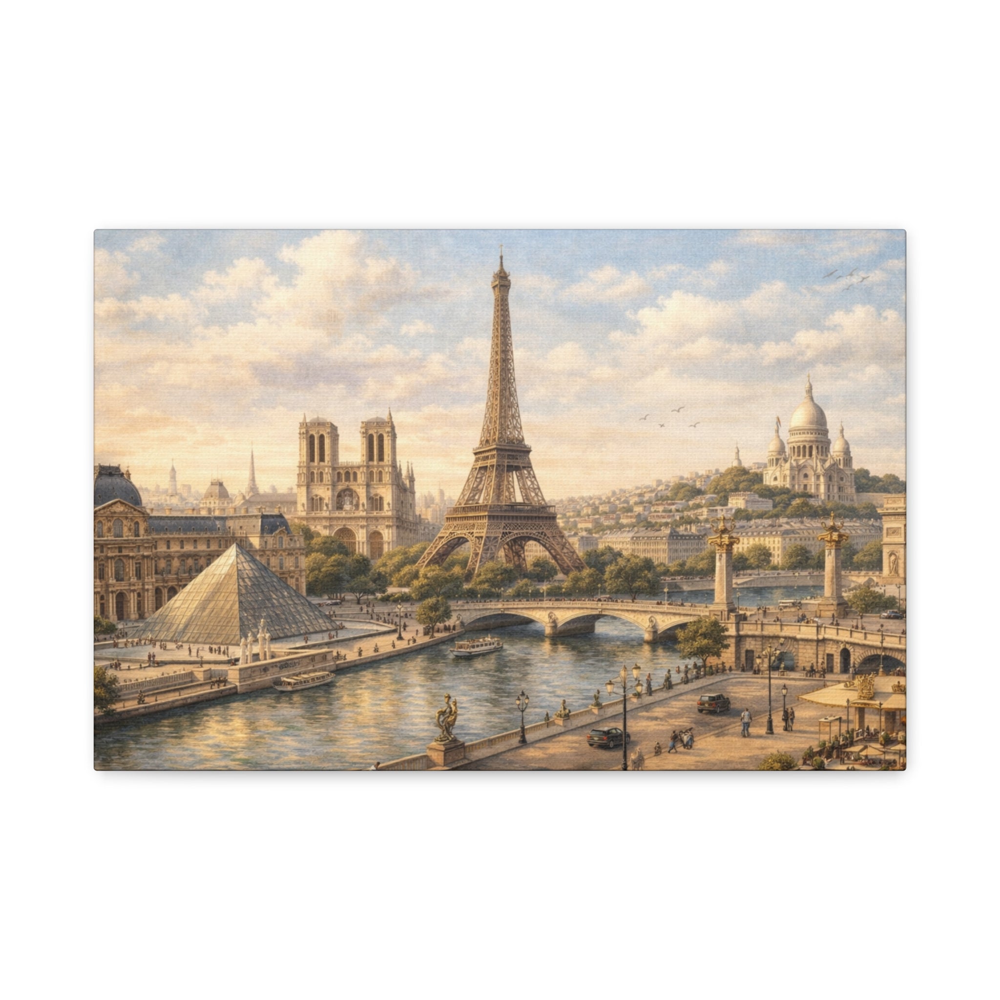 Paris Skyline Matte Canvas Wall Art