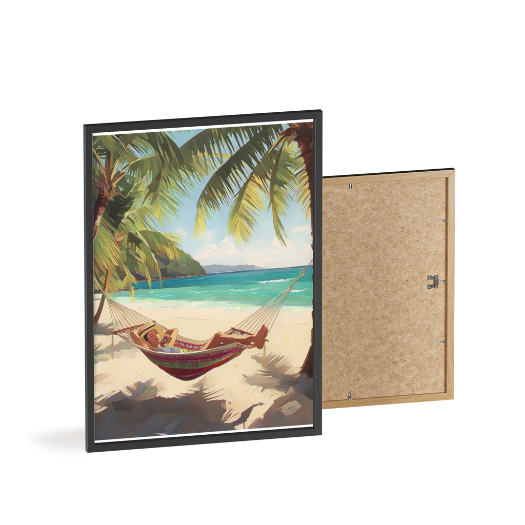 Tropical Beach Hammock Framed Poster
