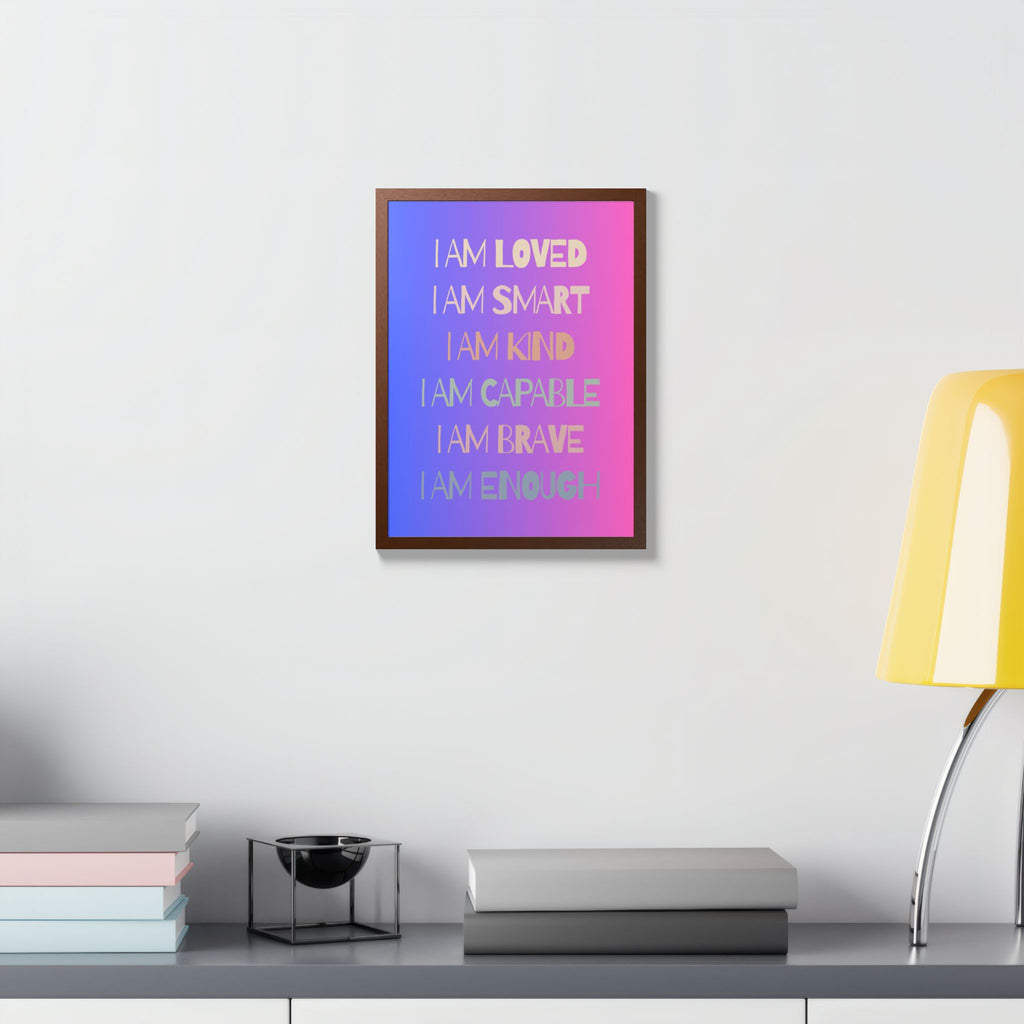 I Am Smart I Am Kind I Am Capable I Am Brave Affirmation Wall Art Poster