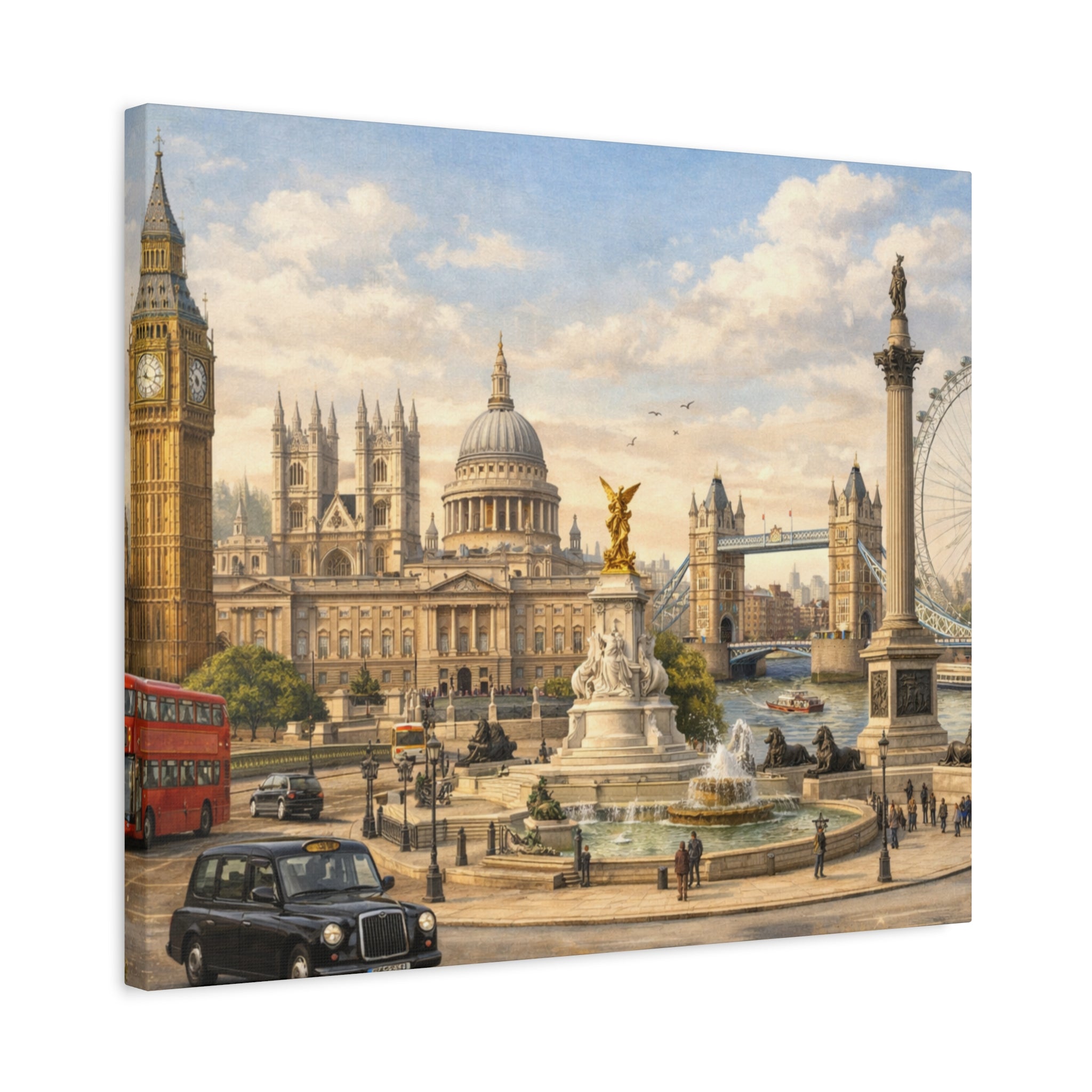 London Cityscape Matte Canvas Print Wall Art