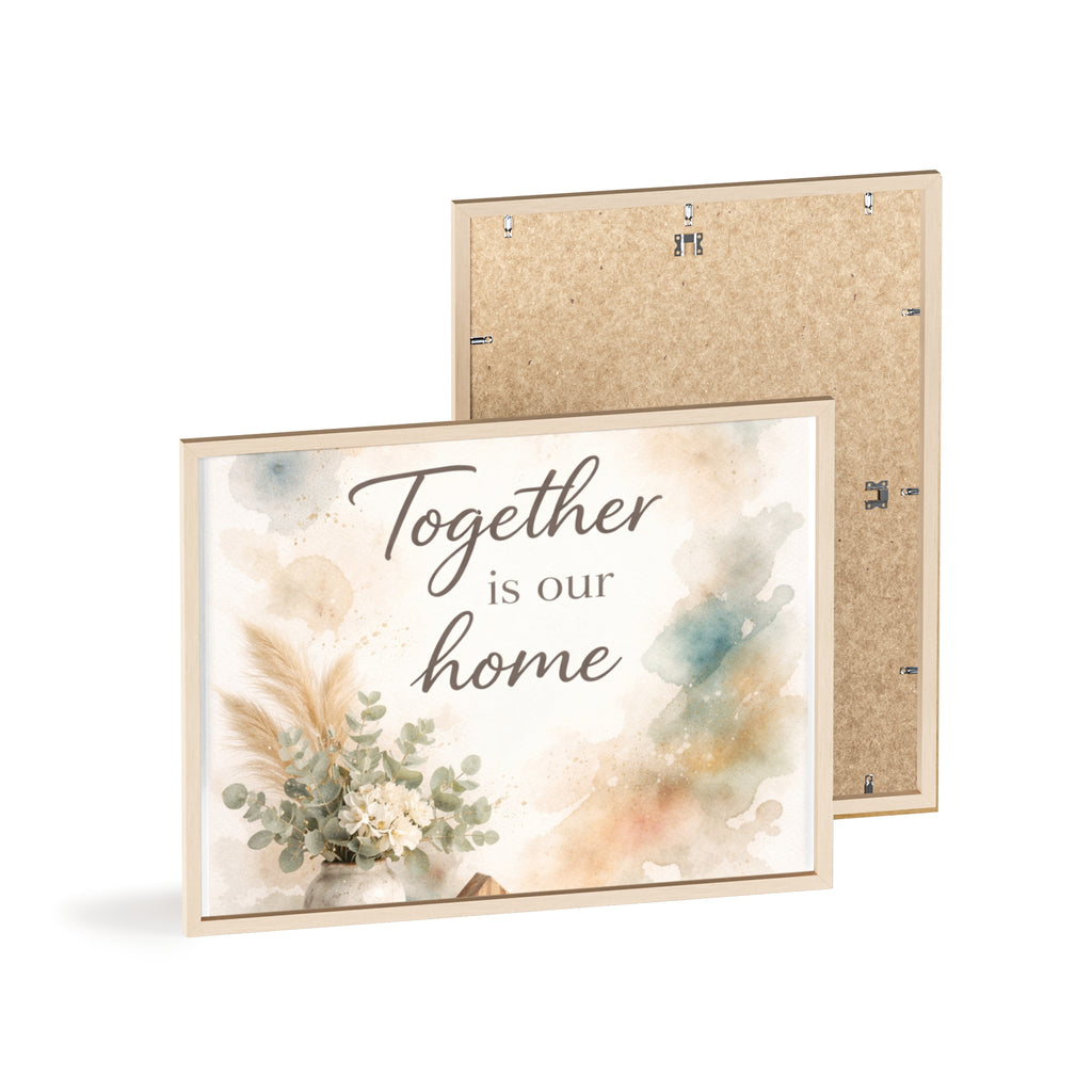 Together Is Our Home Framed Poster Cozy Watercolor Floral Wall Art