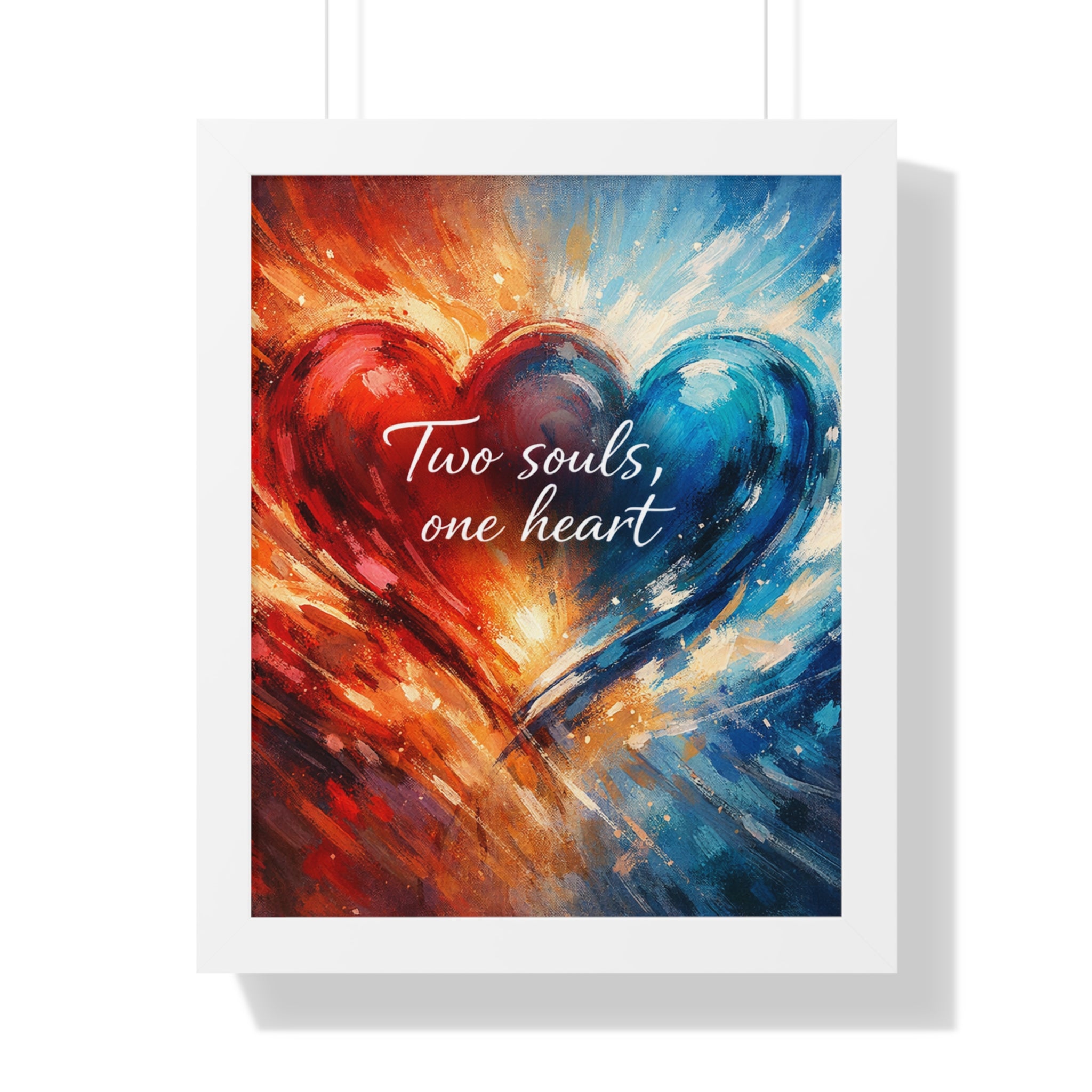 Two Souls One Heart Romantic Art Framed Poster