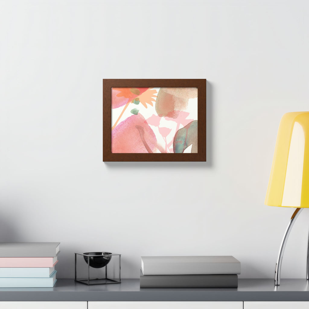 Multi-Color Abstract & Floral Design Framed Poster