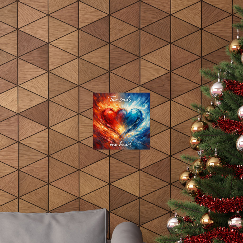 Two Souls One Heart Romantic Matte Poster