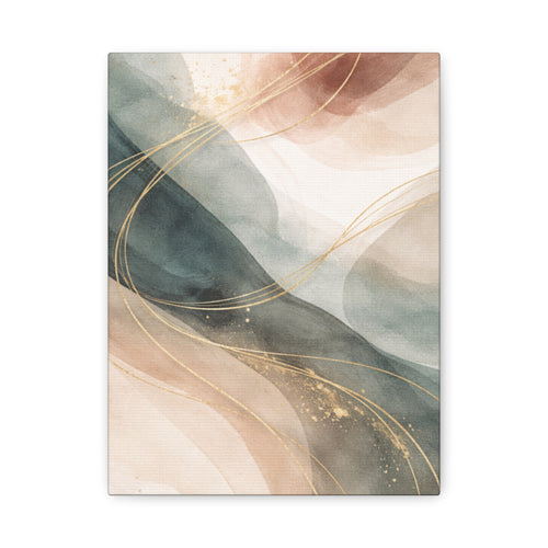 Abstract Coastal Waves Matte Canvas — Stretched Wall Art