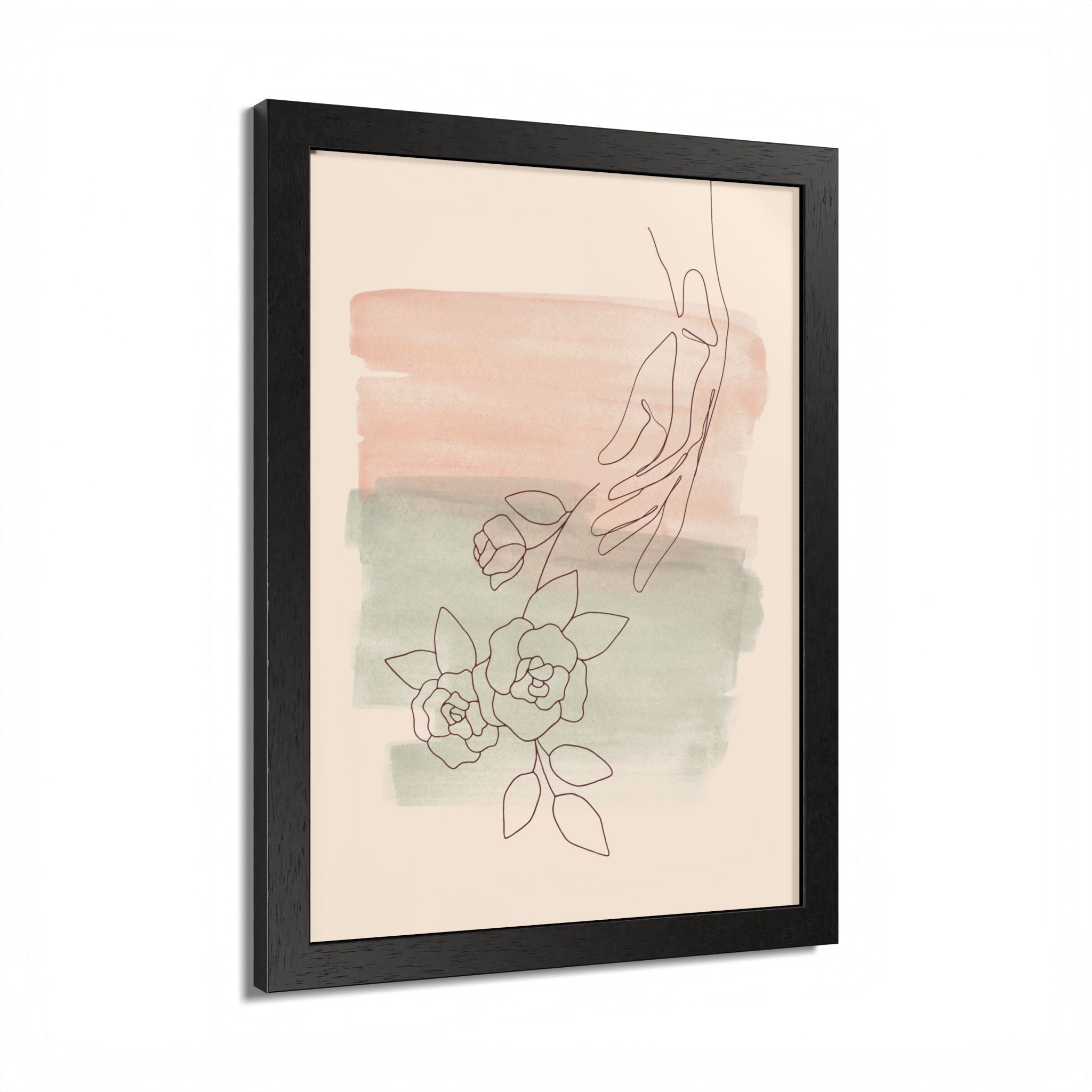 Hand Reaching for Flowers Framed Poster