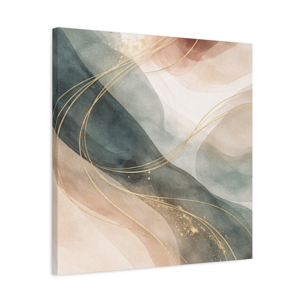 Abstract Coastal Waves Matte Canvas — Stretched Wall Art